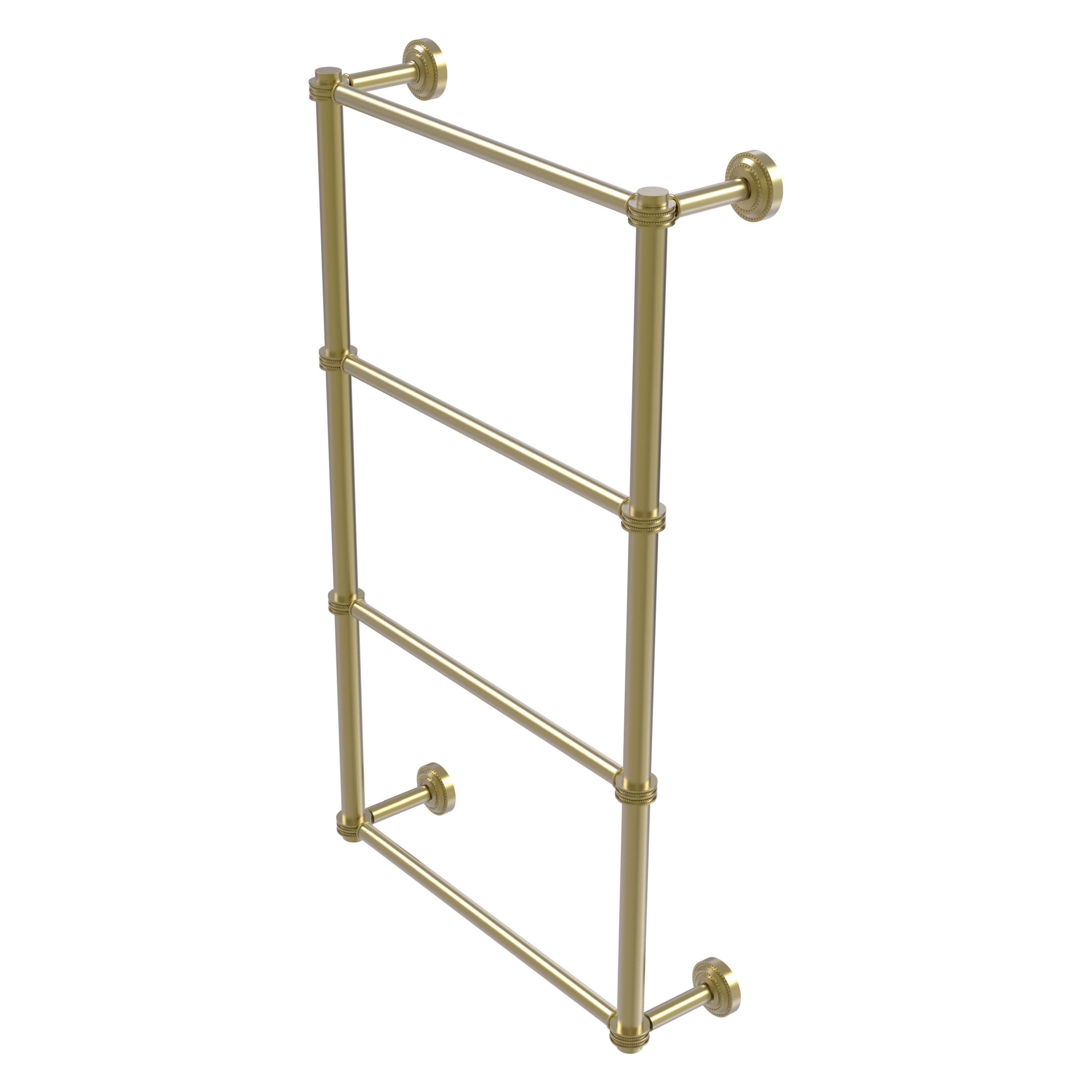 Allied Brass DT-28D-24-SBR Dottingham 24-in double Satin Brass Wall mount 4-tier Towel Bar