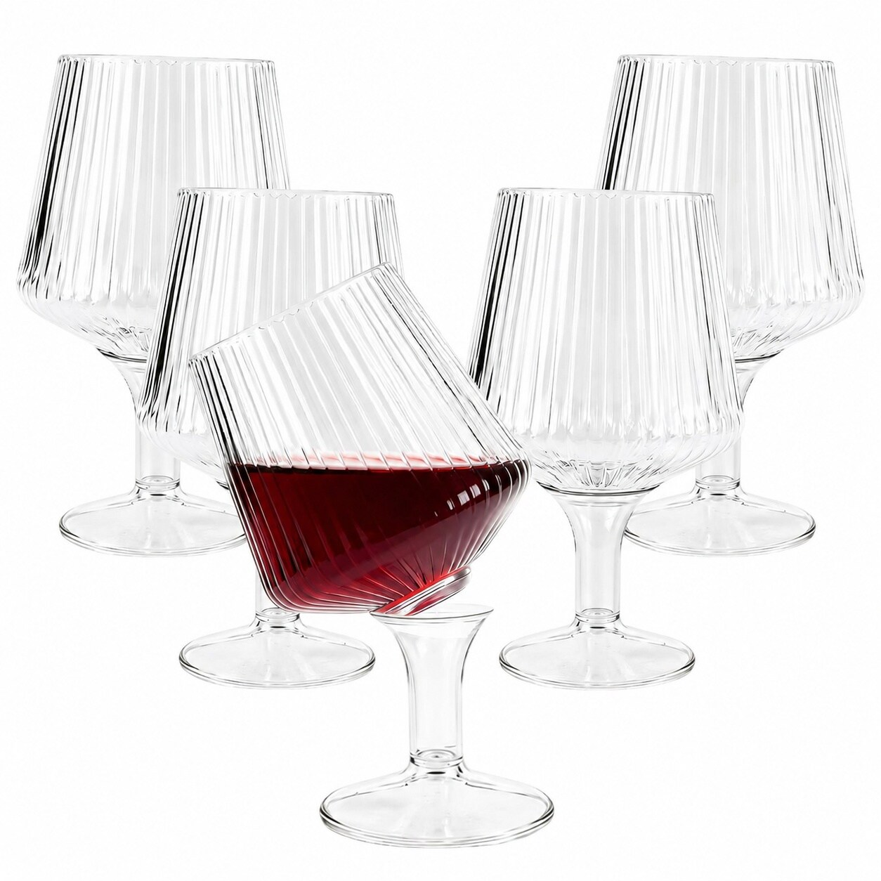 Aoibox  Unbreakable 12oz Stemmed Plastic Wine Glasses 30 Pack PET Shatterproof Goblets for Parties and Events