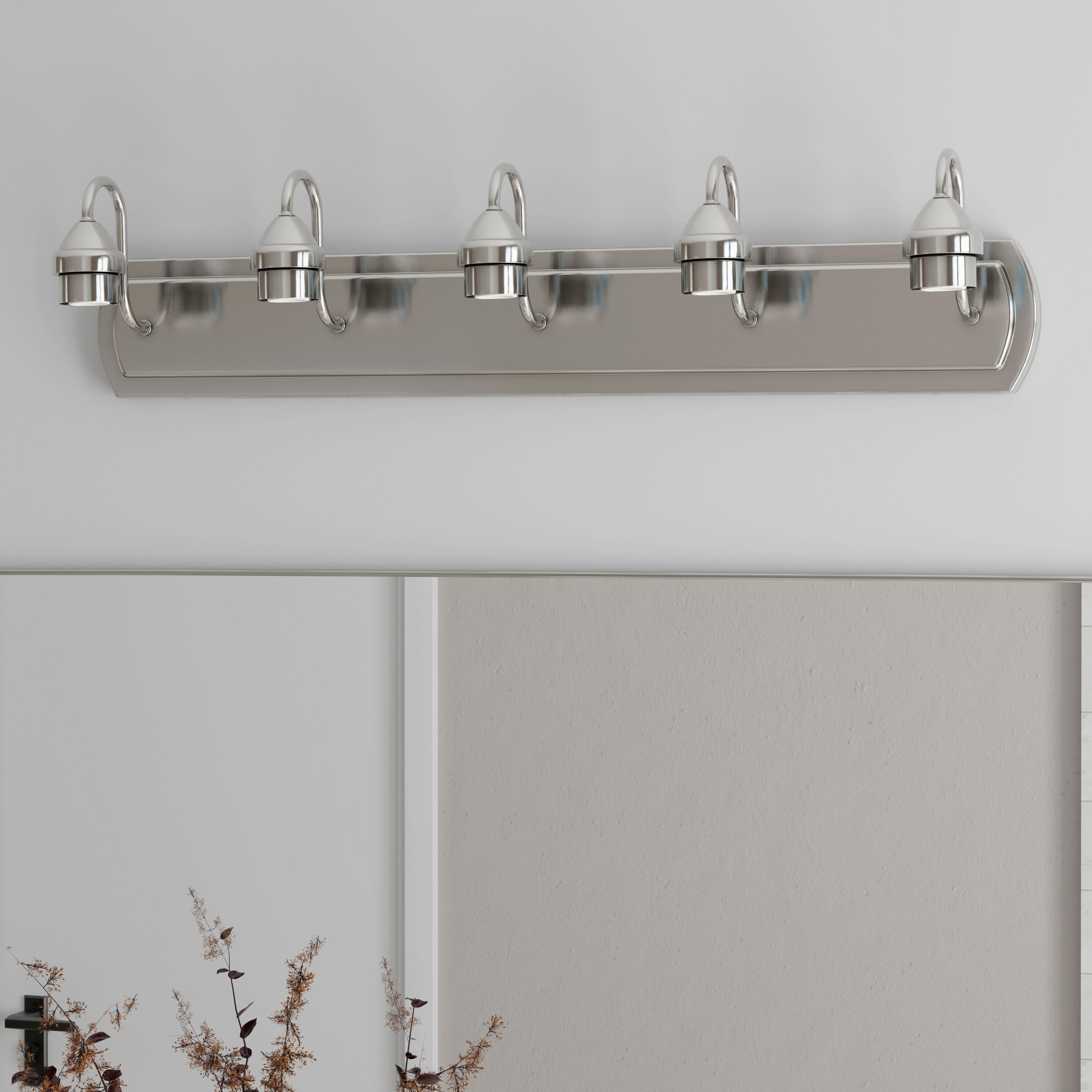 Style Selections VBK256-5BNK 32-in 5 -Light Brushed Nickel Transitional Vanity light