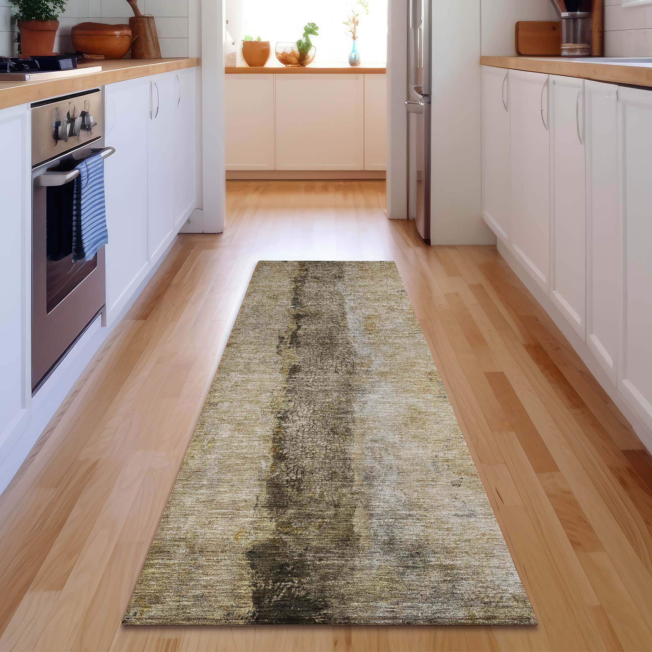Addison Rugs AMF605BR2X8 Mayfield AMF605BR 2 x 7 (ft) Loomed Polyester Brown Rectangular Indoor Geometric Machine washable Area rug