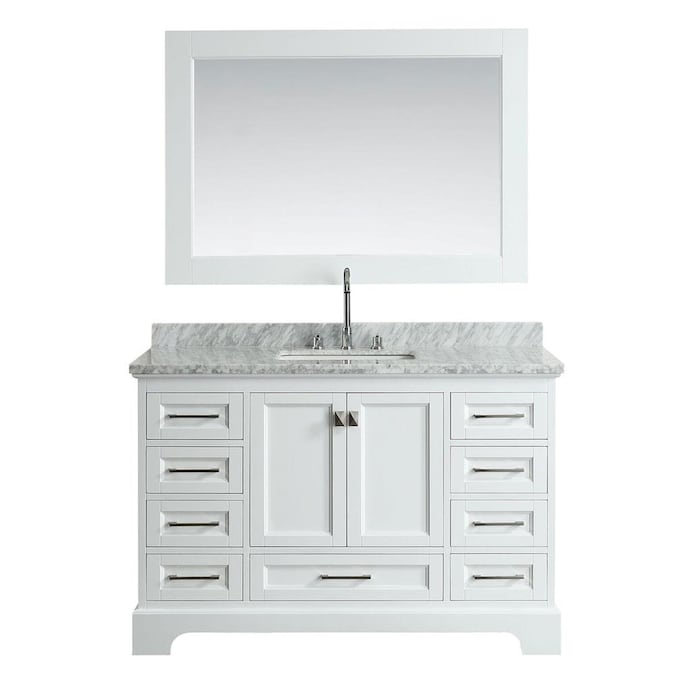 Design Element Omega 54 In White, 54 Inch Double Vanity With Top