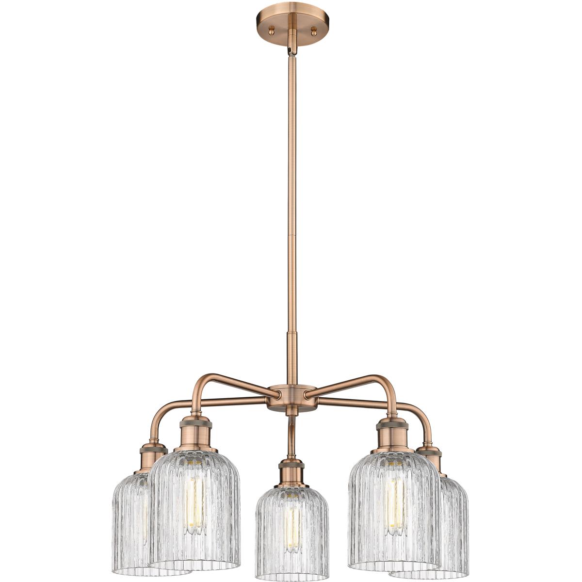 Innovations Lighting -  516-5CR-AC-G559-5CL Ballston Bridal Veil Chandelier Antique Copper