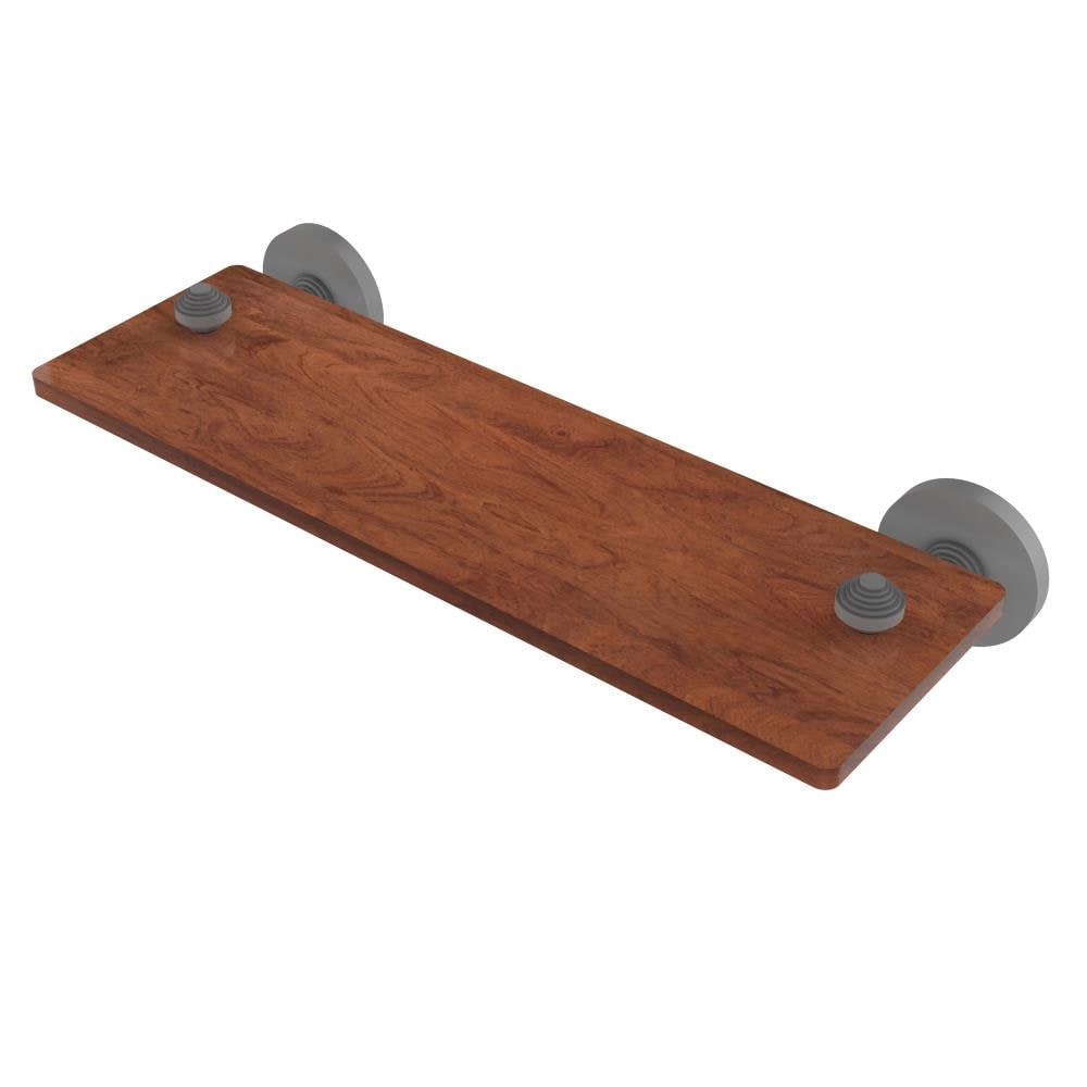 Allied Brass SB-1-16-IRW-GYM Southbeach Matte Gray Wall mount Bathroom Shelf ( 16-in x 2.5-in x 5-in )