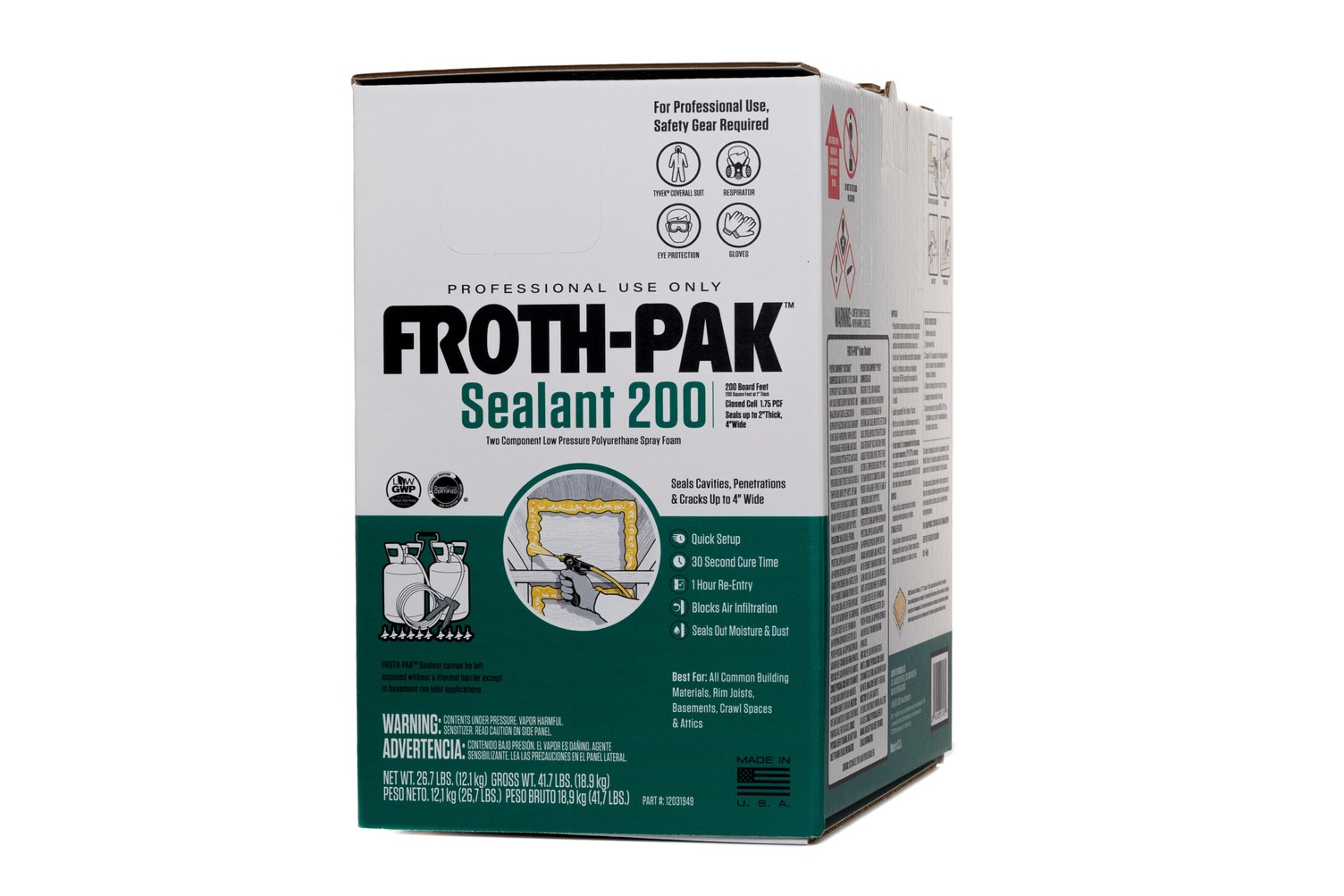 *Spray Foam Insulation Kit DOW FROTH-PAK200 Sealant 200 board feet NEW SHIPPED 
