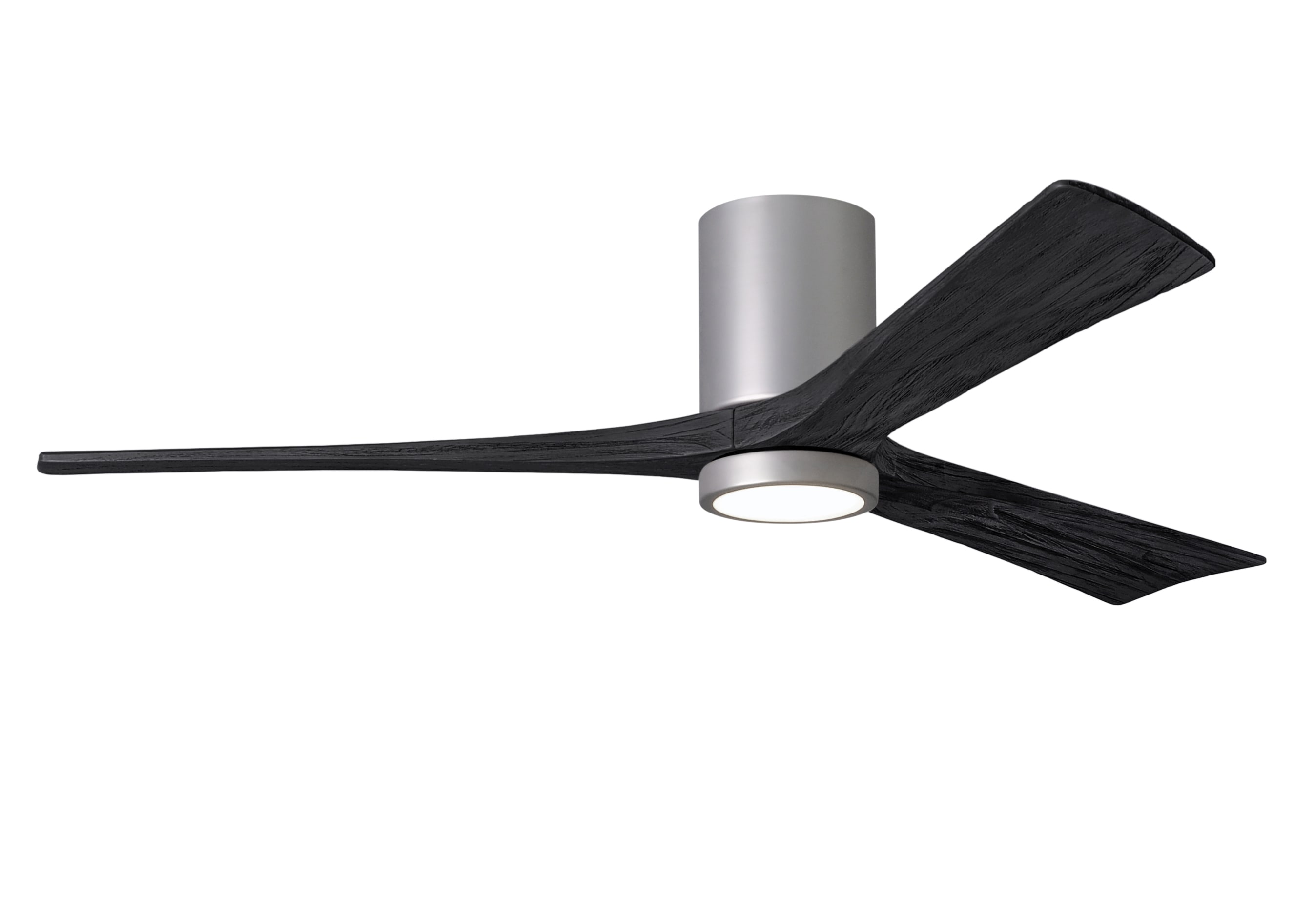 Matthews Fan Company Irene-3HLK 60-in Color-Changing Integrated LED Outdoor Flush Mount Brushed Nickel with Matte Black Blades Ceiling Fan With Light - Remote Included ( 3 -Blade ) 3764216