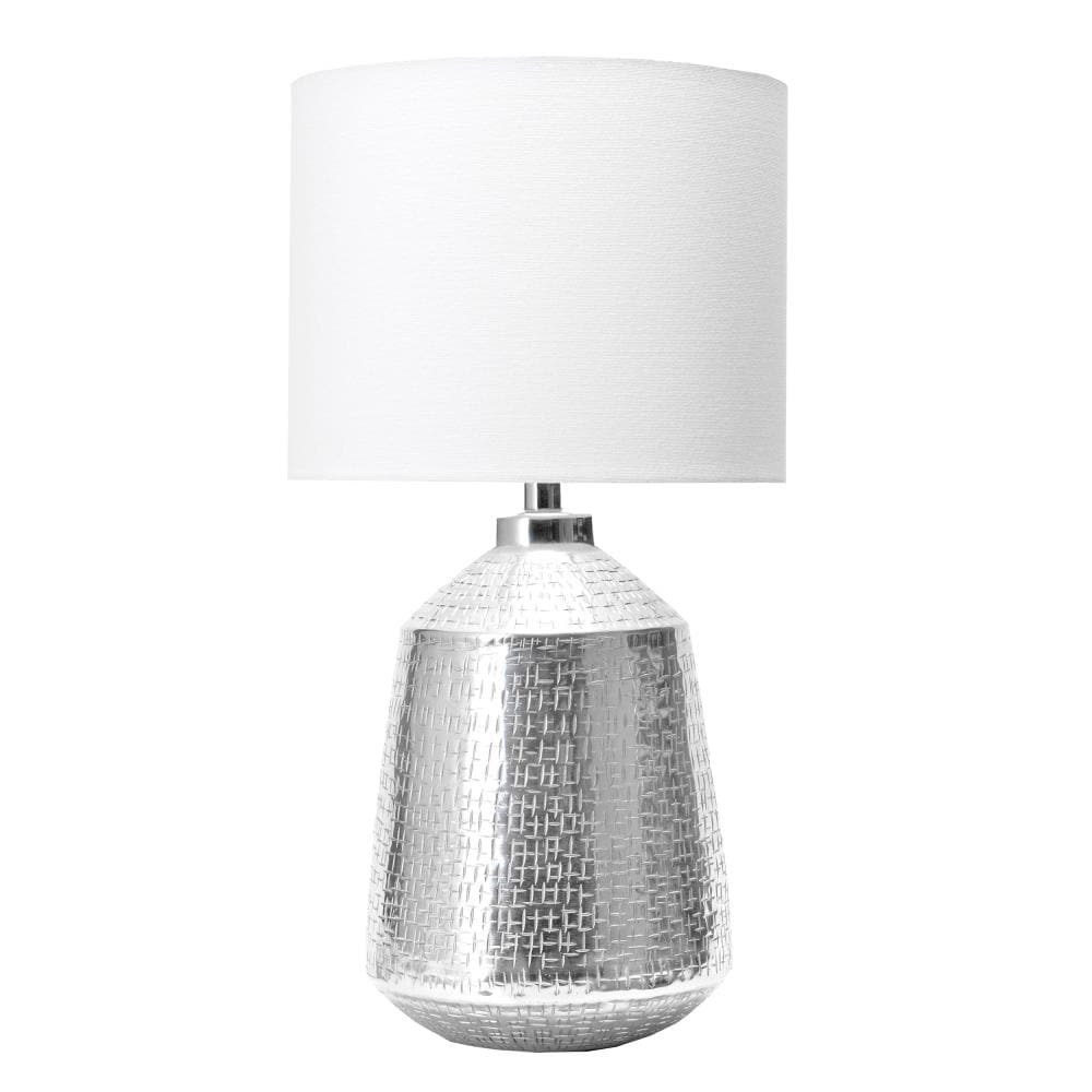 nuLOOM IET11AA Silver 3-way Table Lamp with Fabric Shade