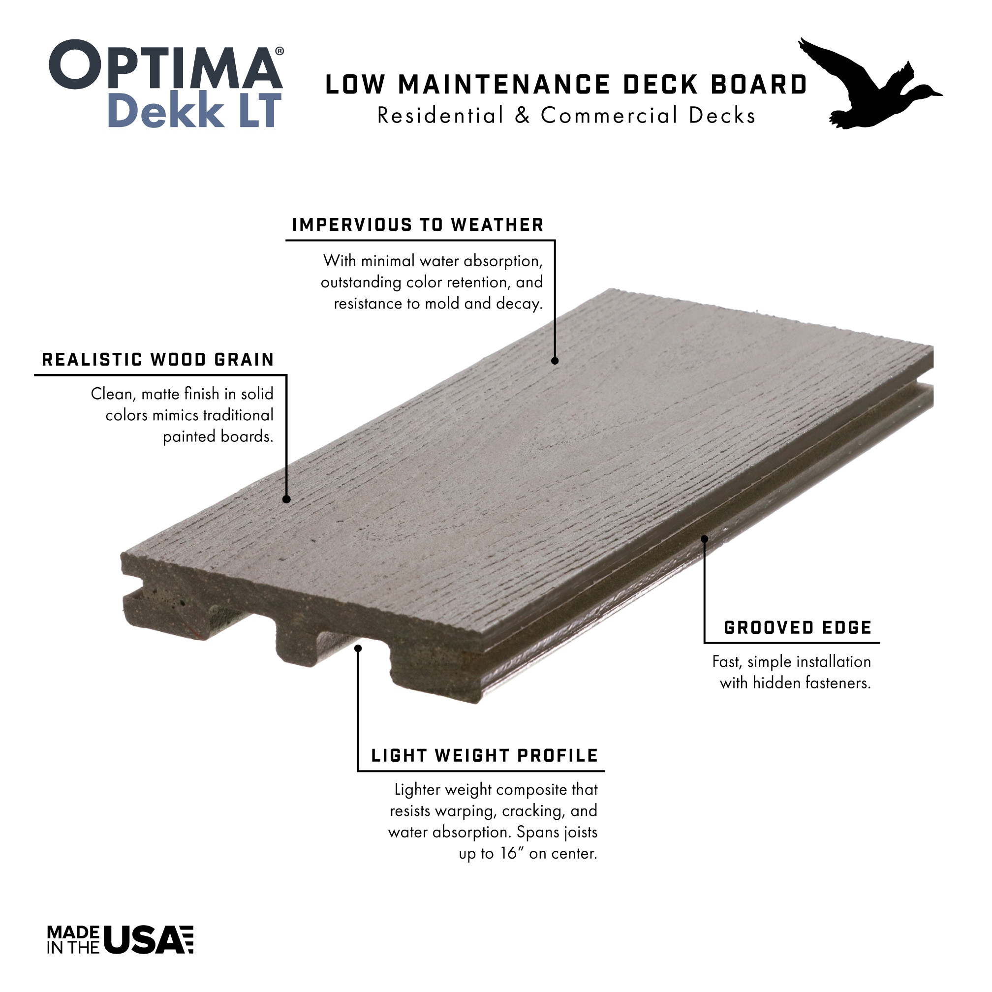 DuxxBak Composite Decking DX-OLT-192TB-G Composite-Deck-Boards - View #3