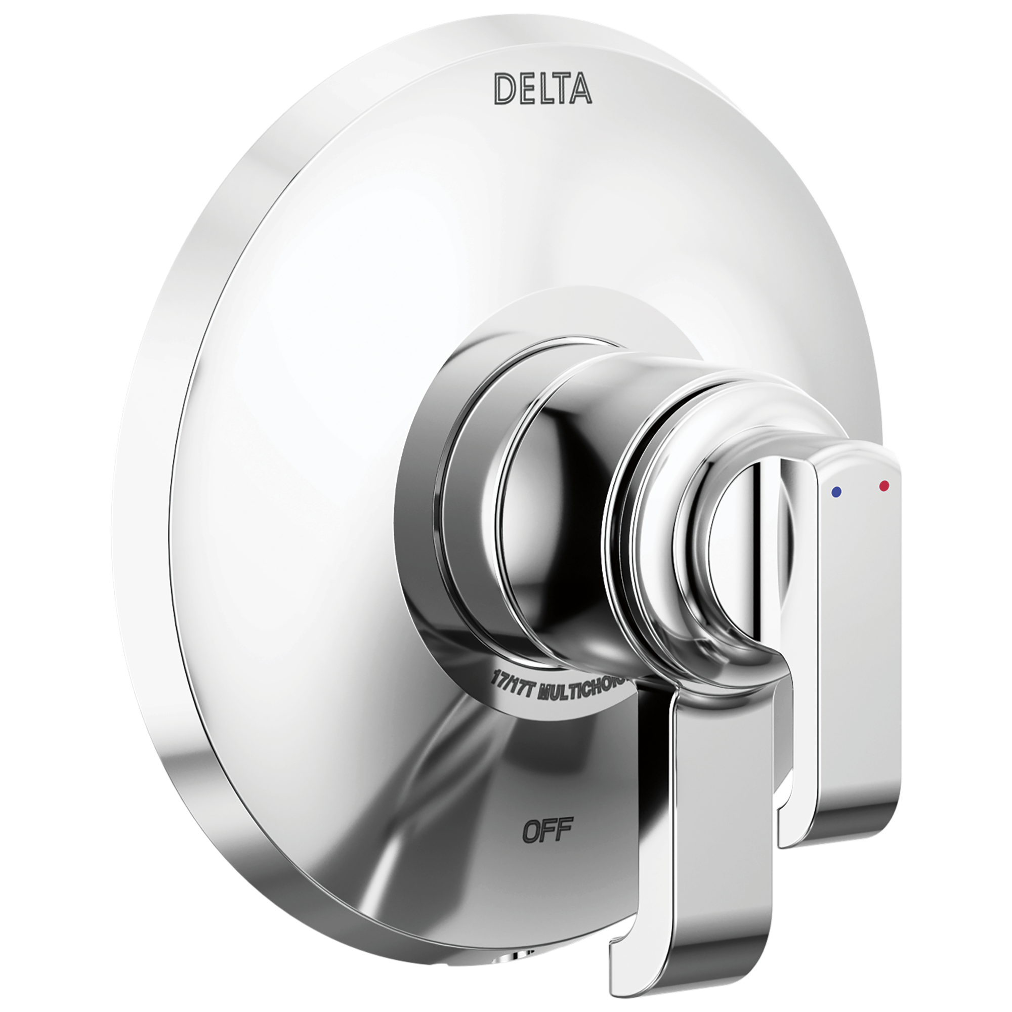 Delta T17089-PR Tetra Lumicoat Chrome 4-Inches Universal Bathtub/Shower Pressure balance trim 0.5-Inches -ID