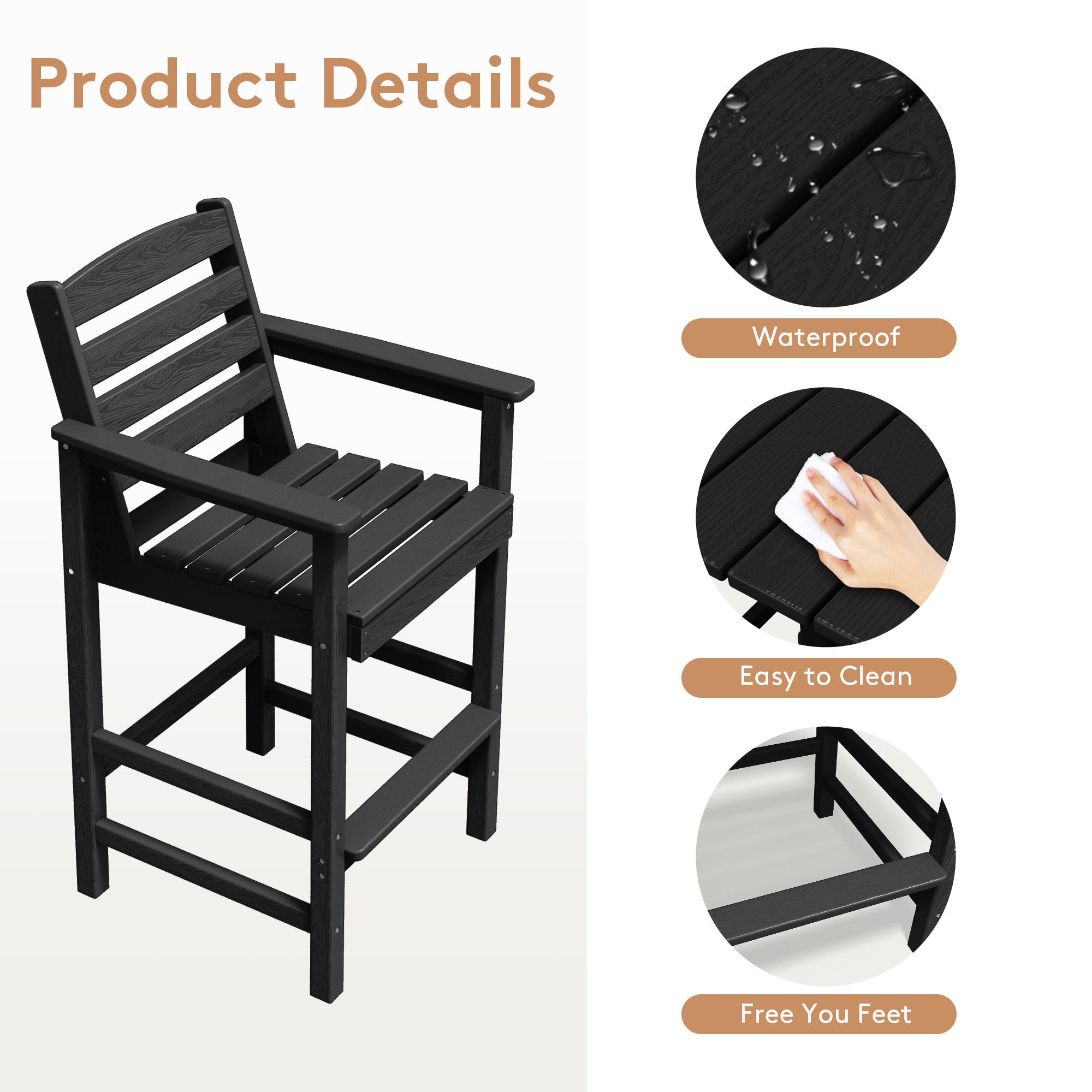 VOUA GBY02-BK Patio-Chairs - View #4