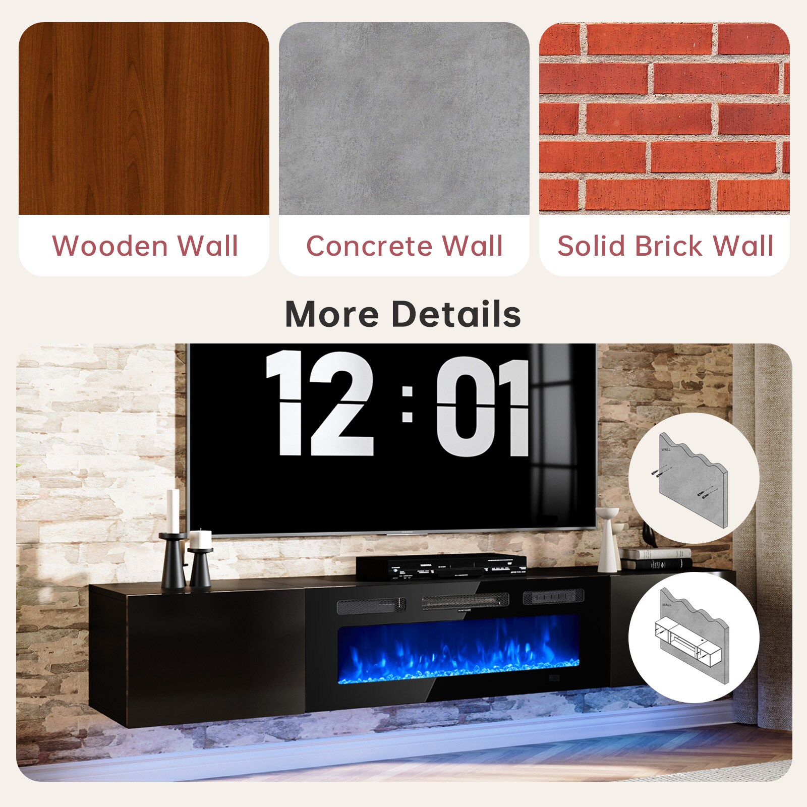 AOXUN AX-30270B Electric-Fireplaces - View #8