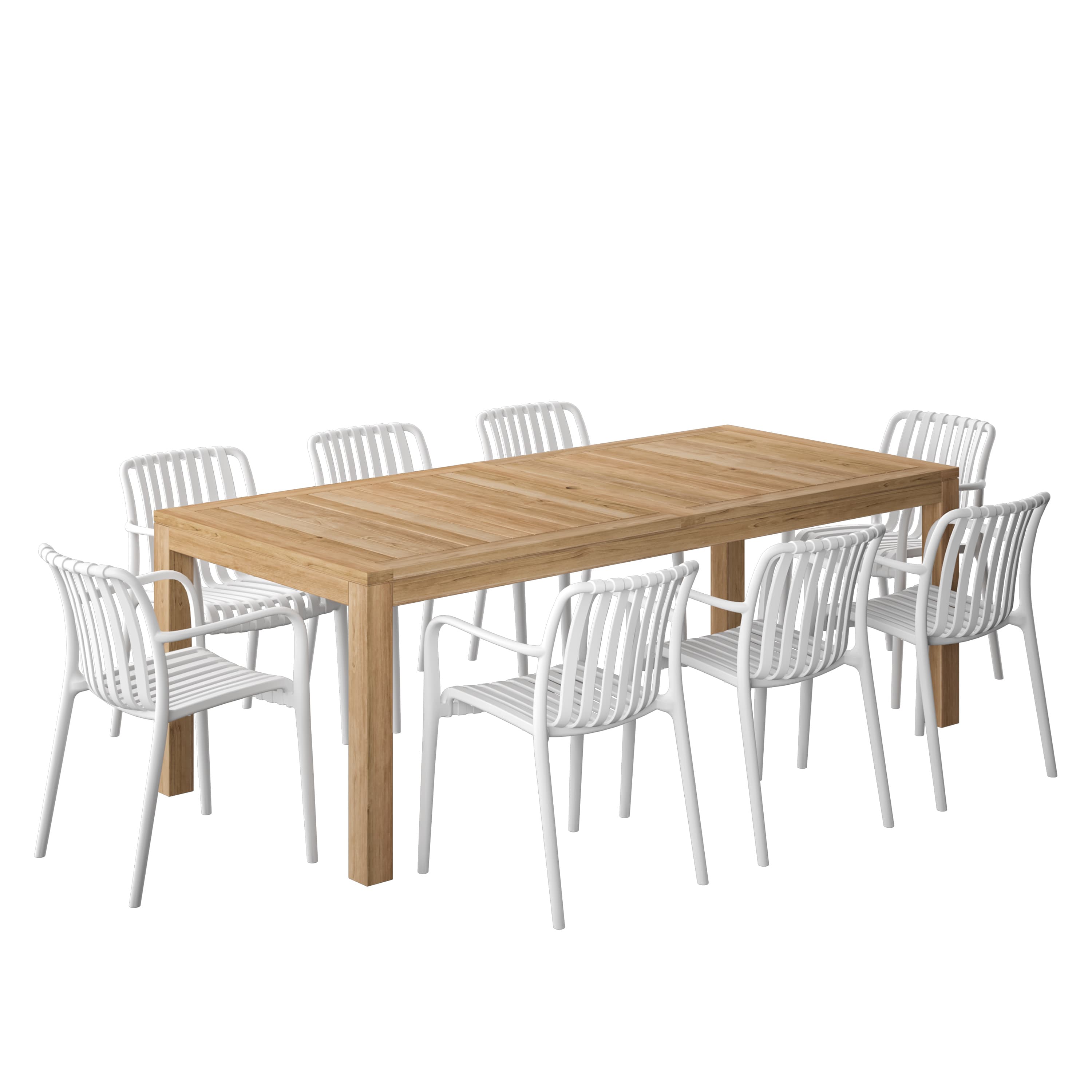 Amazonia RINBIG-8-CURA-BK Urban Elements Java Patio Dining Set for 8 – Perfect for Family and Friends - Modern and Stylish Dining Table with Chairs