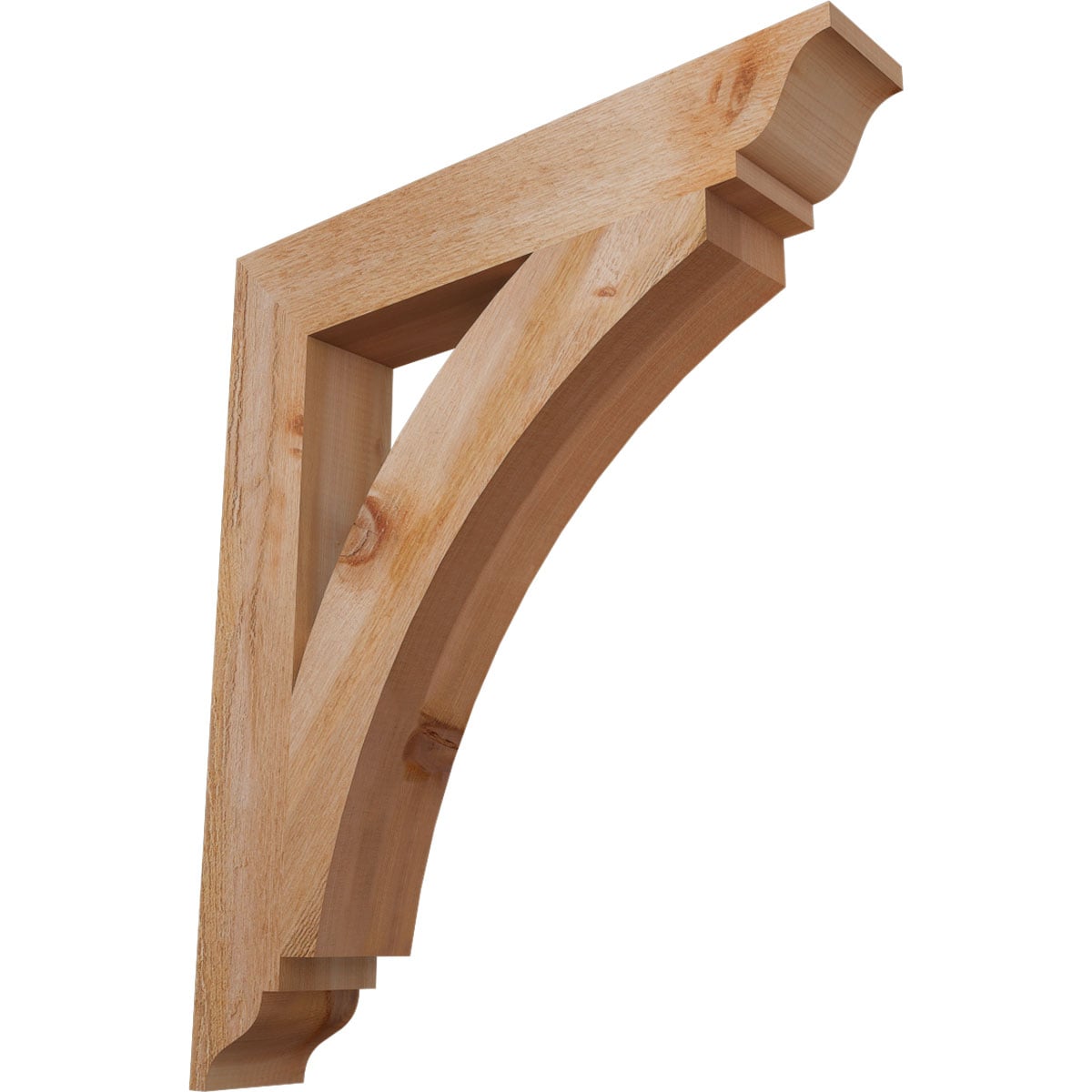 Ekena Millwork BKT04X24X28THR01RWR Thorton traditional rough sawn 4-in x 24-in x 28-in Western red cedar Brown Wood Standard bracket