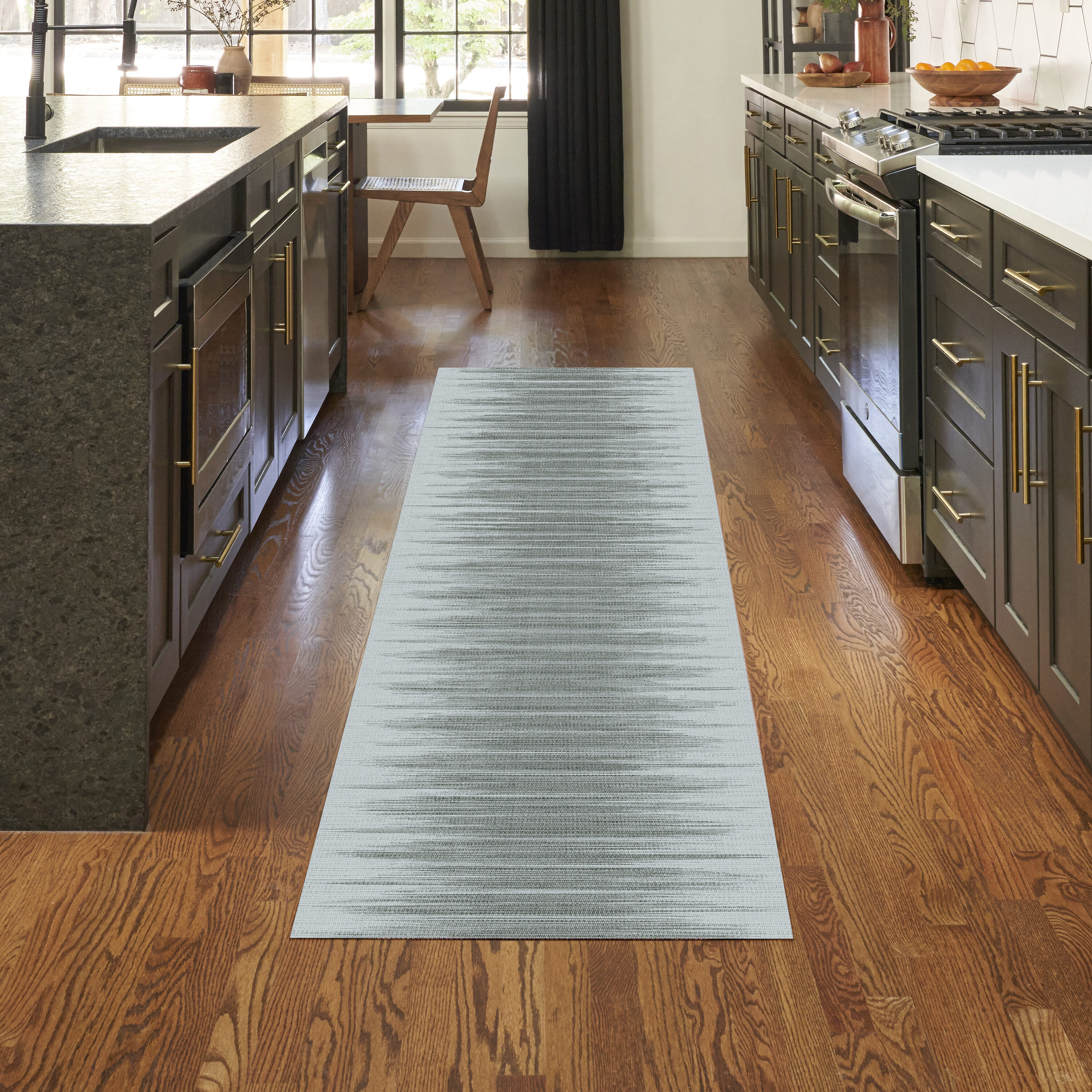 Nourison Home 099446931924 Vintage Home 2 x 8 (ft) Polyester Grey Rectangular Indoor Abstract Runner rug