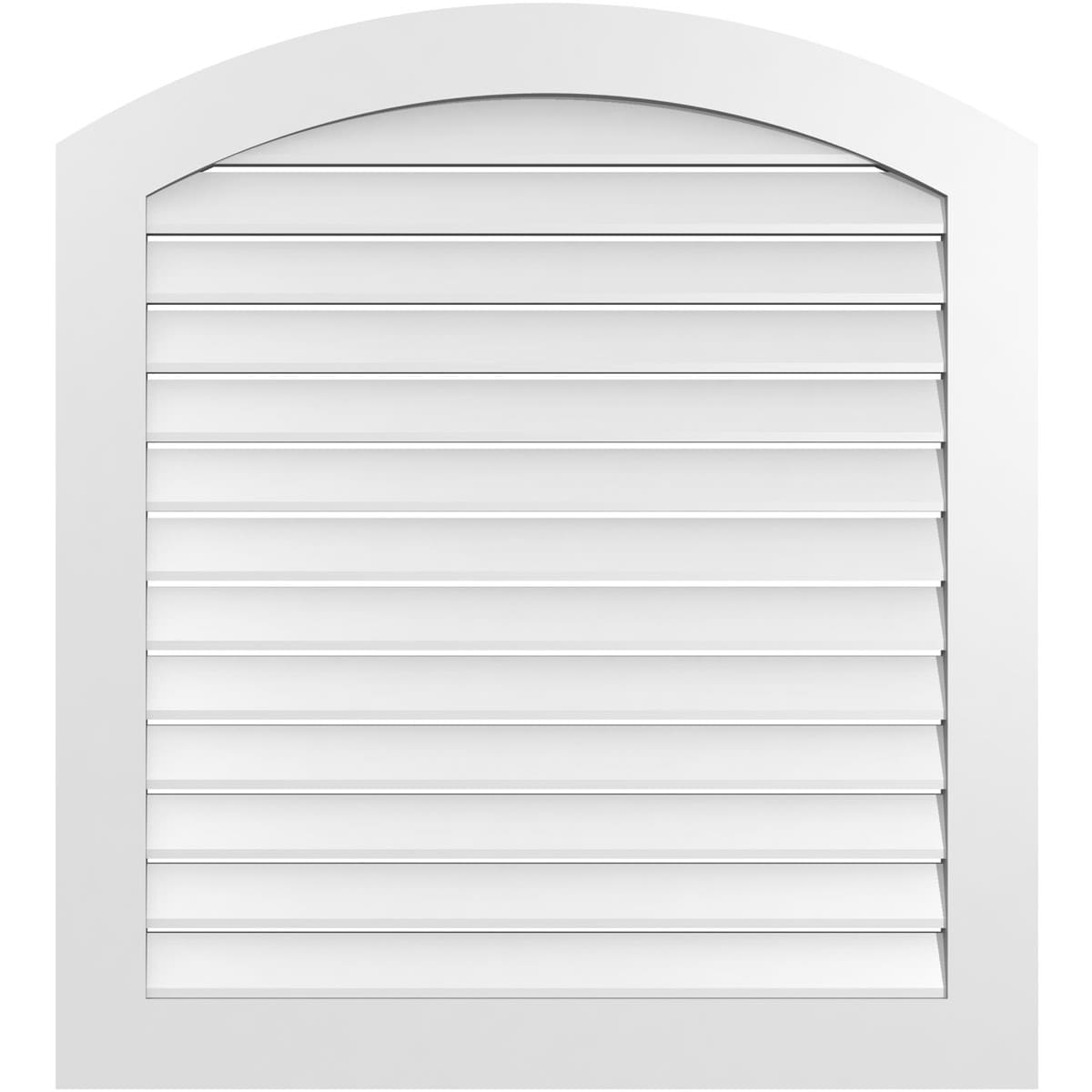 Ekena Millwork GVPAR38X4201SF 38-Inches x 42-Inches Off-white Round top PVC Gable Louver Vent