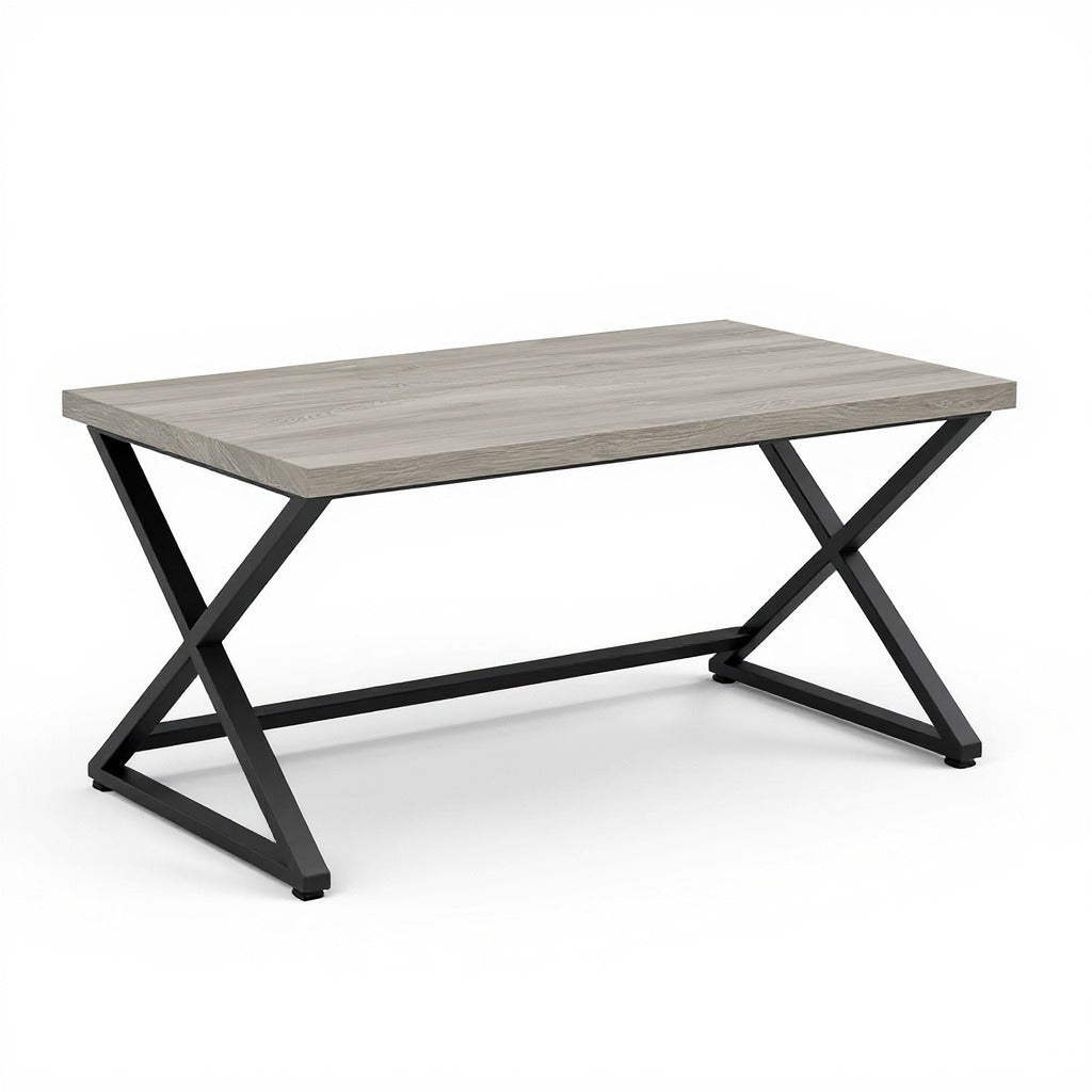 Envelor - Wood Computer Desk - Modern Writing Desk with Metal Legs for Home Office - Light Grey O...