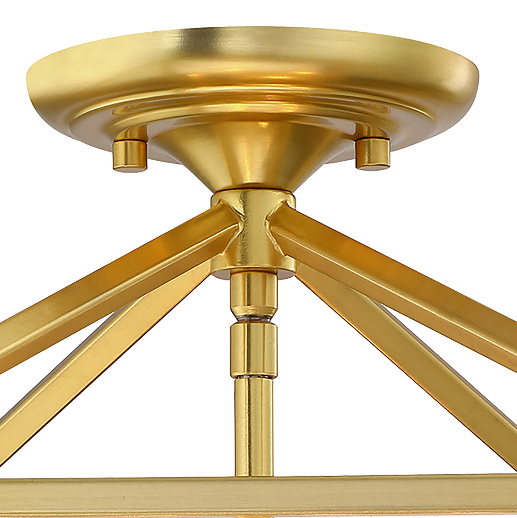 12" Gold Geometric 4-Light Pendant with Adjustable Chain