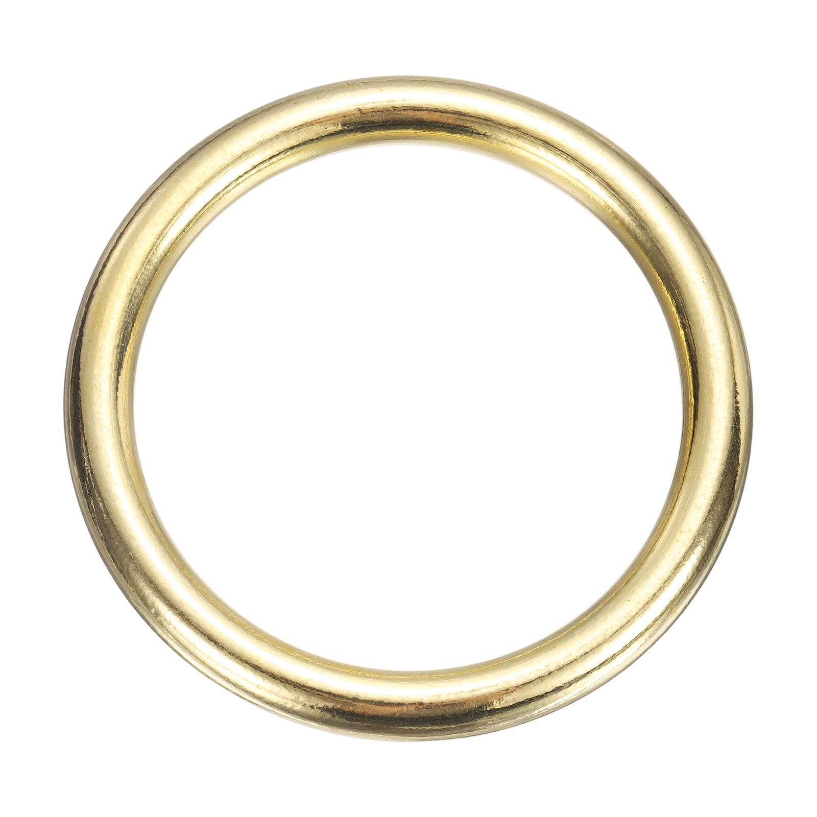 Unique Bargains H59 Brass O Ring 2.36inch OD. 1.89inch Thickness Brass Seamless Welded Circle Loop Round Ring Buckles for Luggage Webbing Craft DIY Decoration Accessories Gold Tone