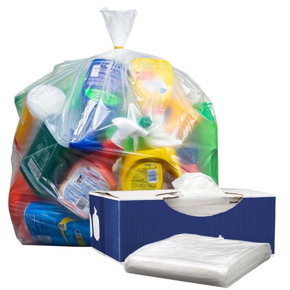 45 - 55 - 60 Gallon BLUE RECYCLE Trash Bags 42 x 56 - 2-MIL - Flat Packed  - 50 Bags