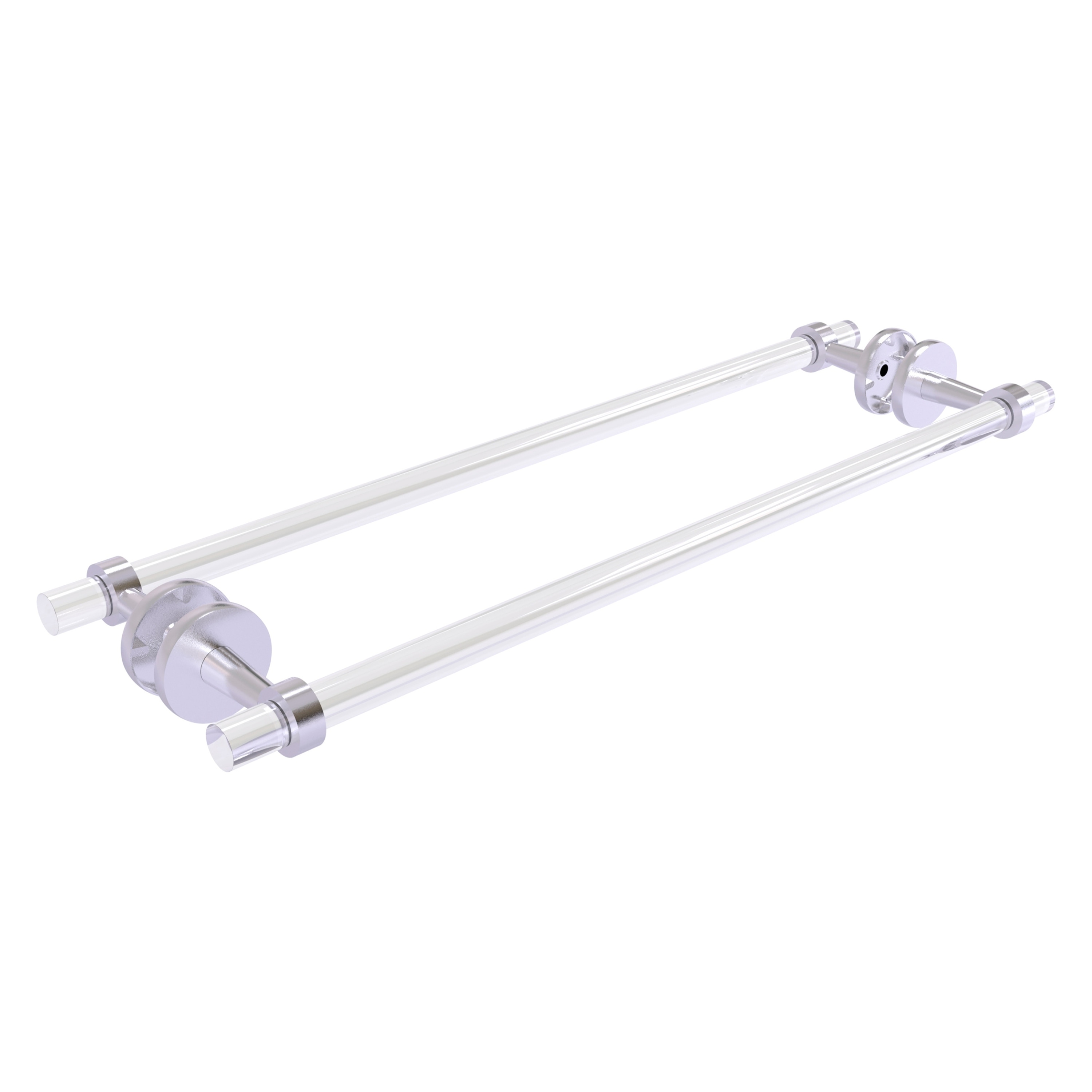 Allied Brass CV-41-BB-24-SCH Clearview 24-in double Satin Chrome Wall mount Double Towel Bar