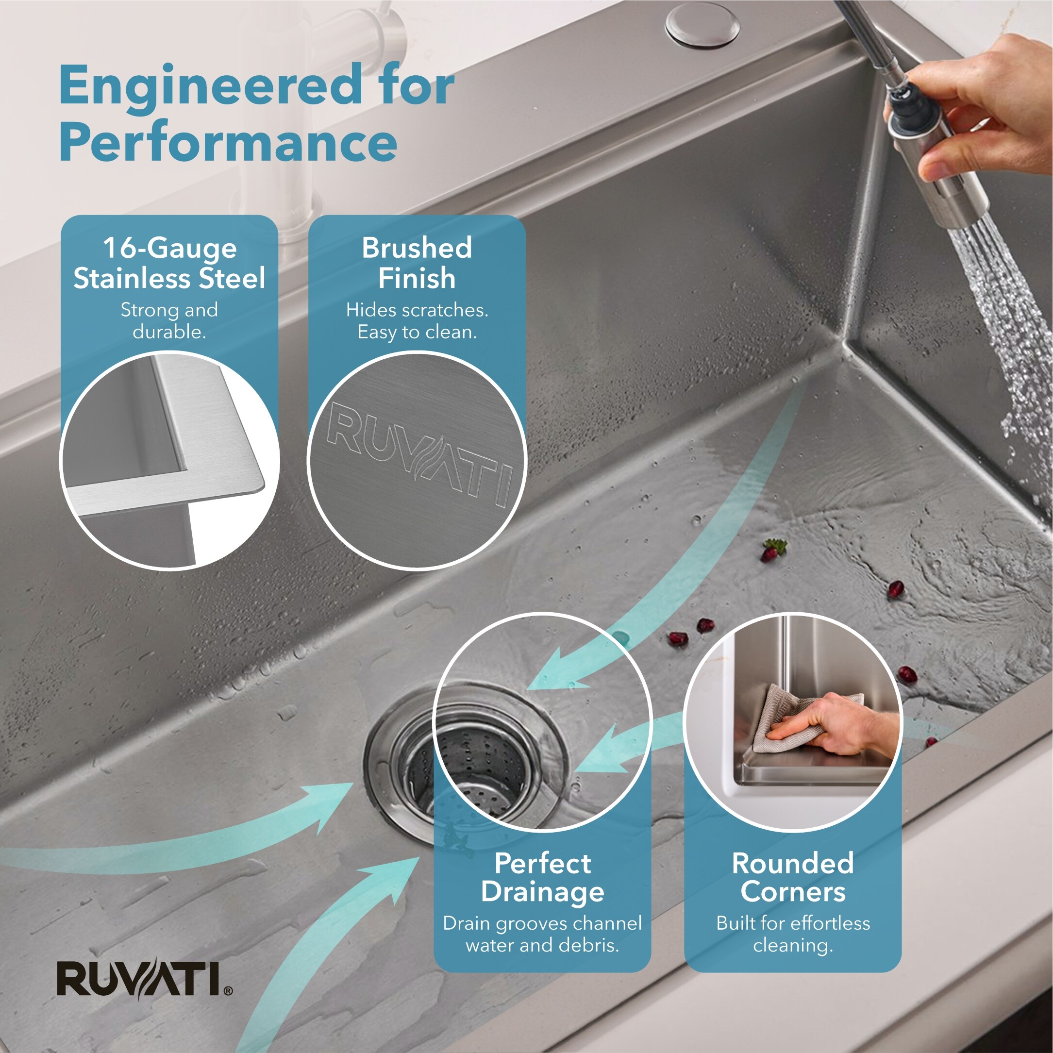 Ruvati RVH8030 Kitchen-Sinks - View #7
