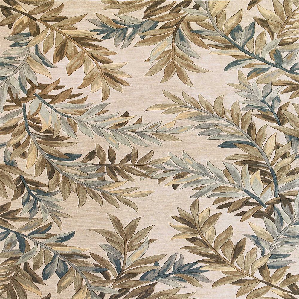 HomeRoots 350313 Bernadette 7 X 9 (ft) Wool Ivory Indoor Floral/Botanical Area Rug