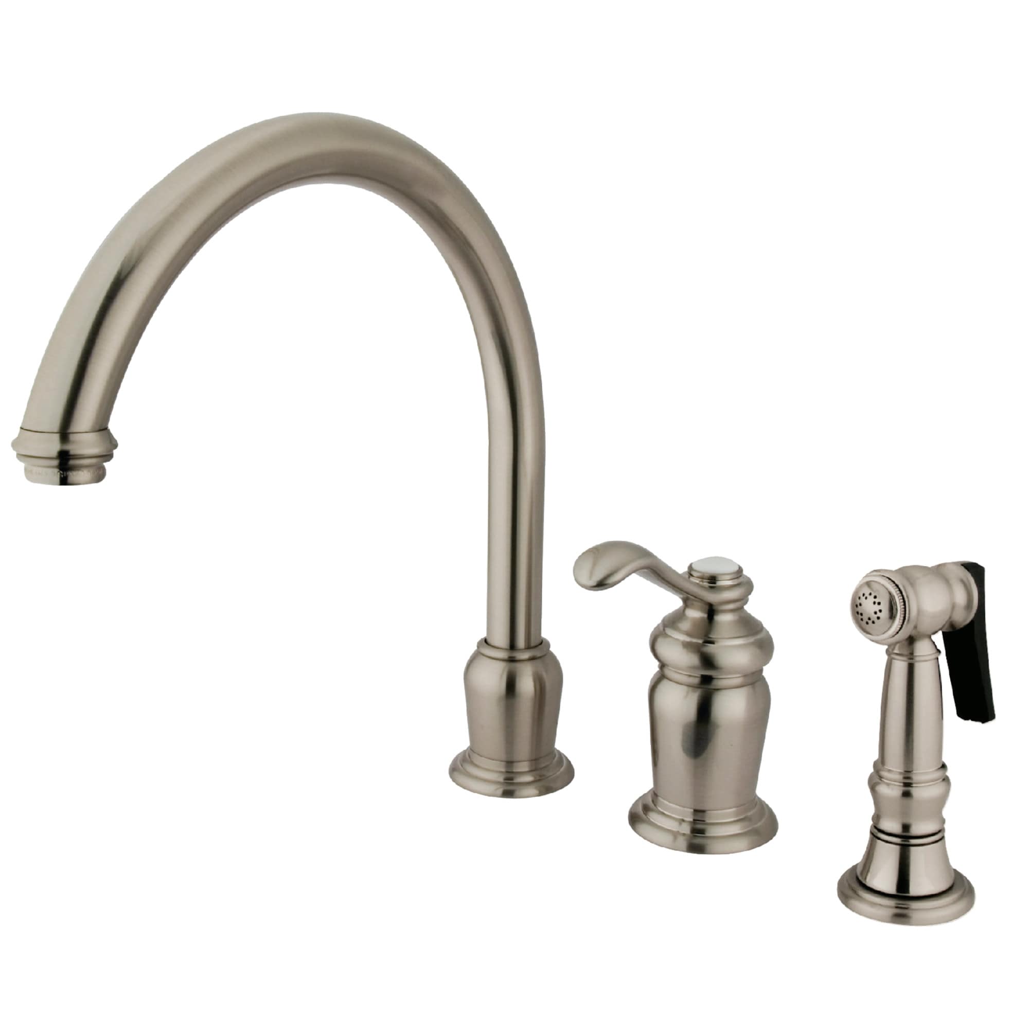 Templeton Brushed Nickel Single Handle Kitchen Faucet with Sprayer (Side Spray Included) | - Kingston Brass WLKS7828TLBS