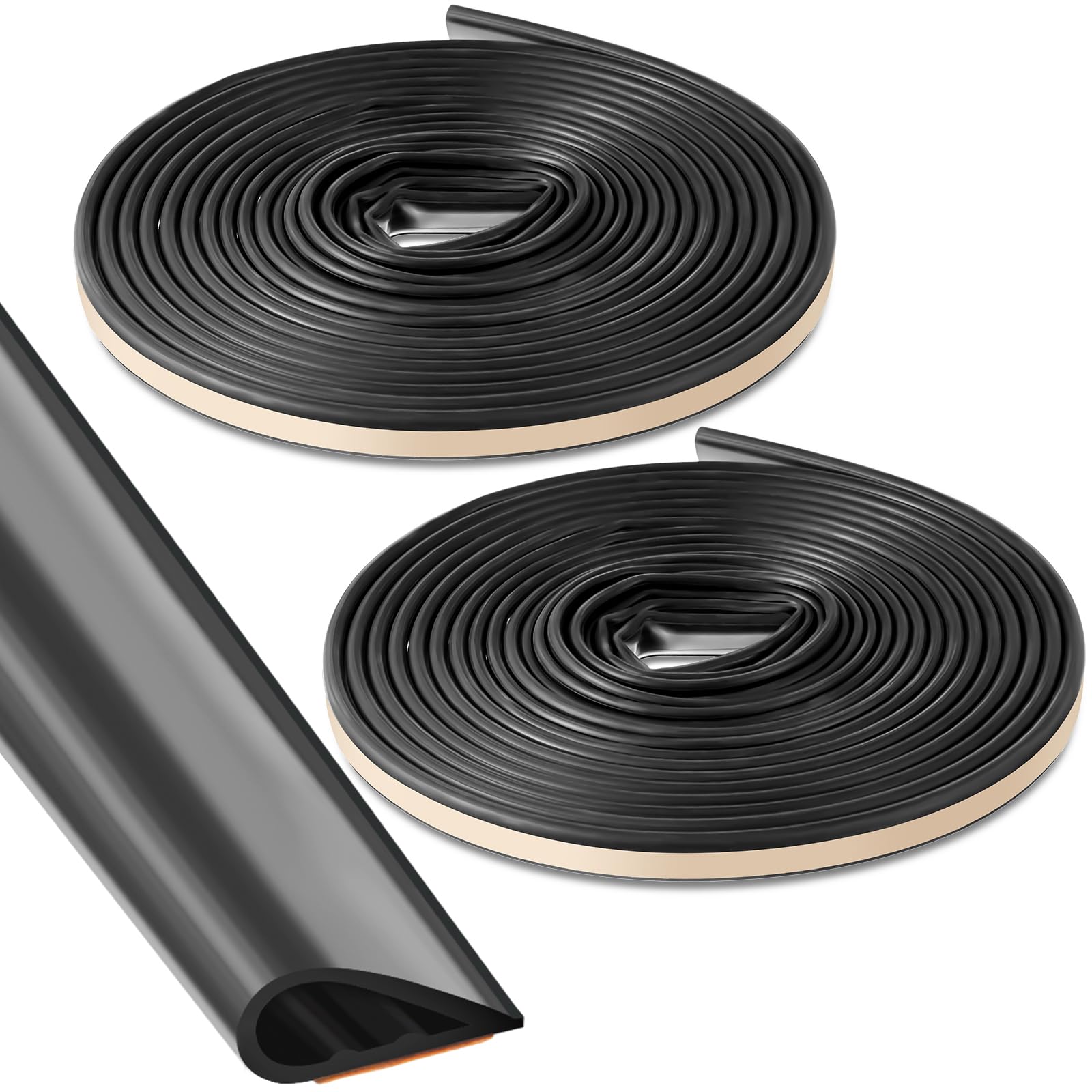 Aoibox  2 Pack Fire and Smoke Gasketing Adhesive Silicone Rubber Weather Stripping 0 5 in W x 0 25 in H x 20 ft