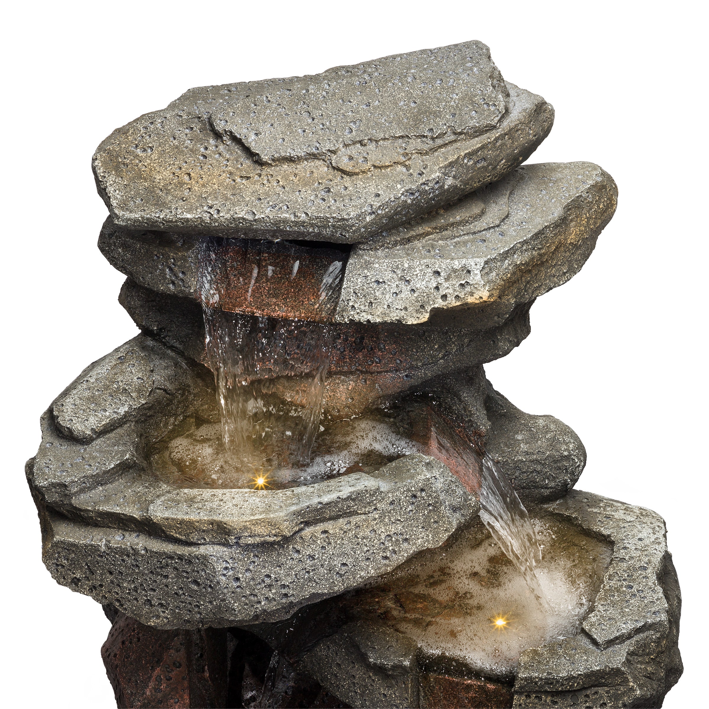 Alpine Corporation 40-in H Resin Water Tiered Outdoor Fountain Pump ...