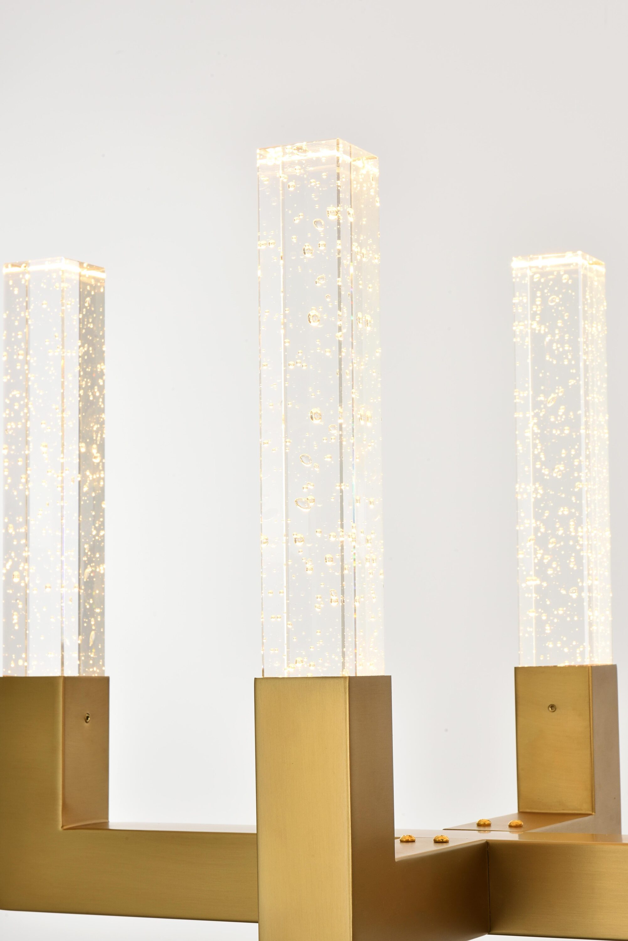 Noemi 51-Inch Satin Gold LED Crystal Island Pendant Light
