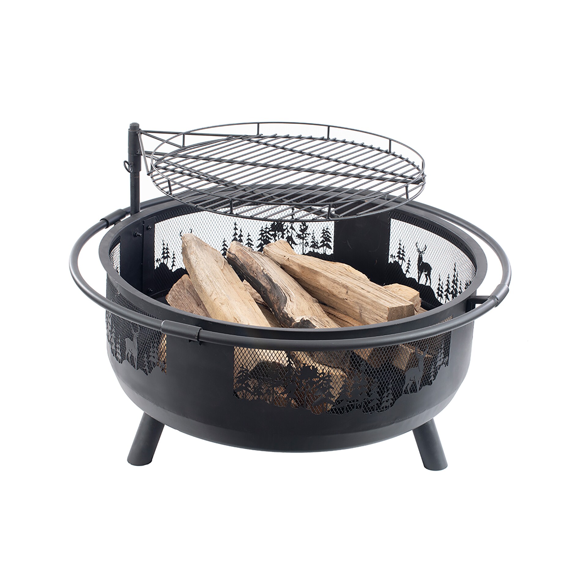 Blue Sky WBFB36SG-MD Outdoor Living 36-in W Black Steel Wood-Burning Fire Pit - 3