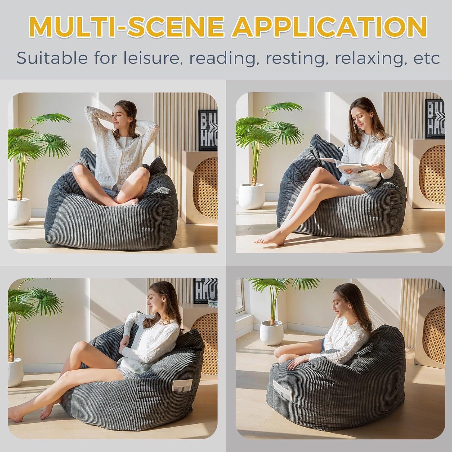 MAXYOYO M-A52-DGREY Bean-Bag-Chairs - View #3