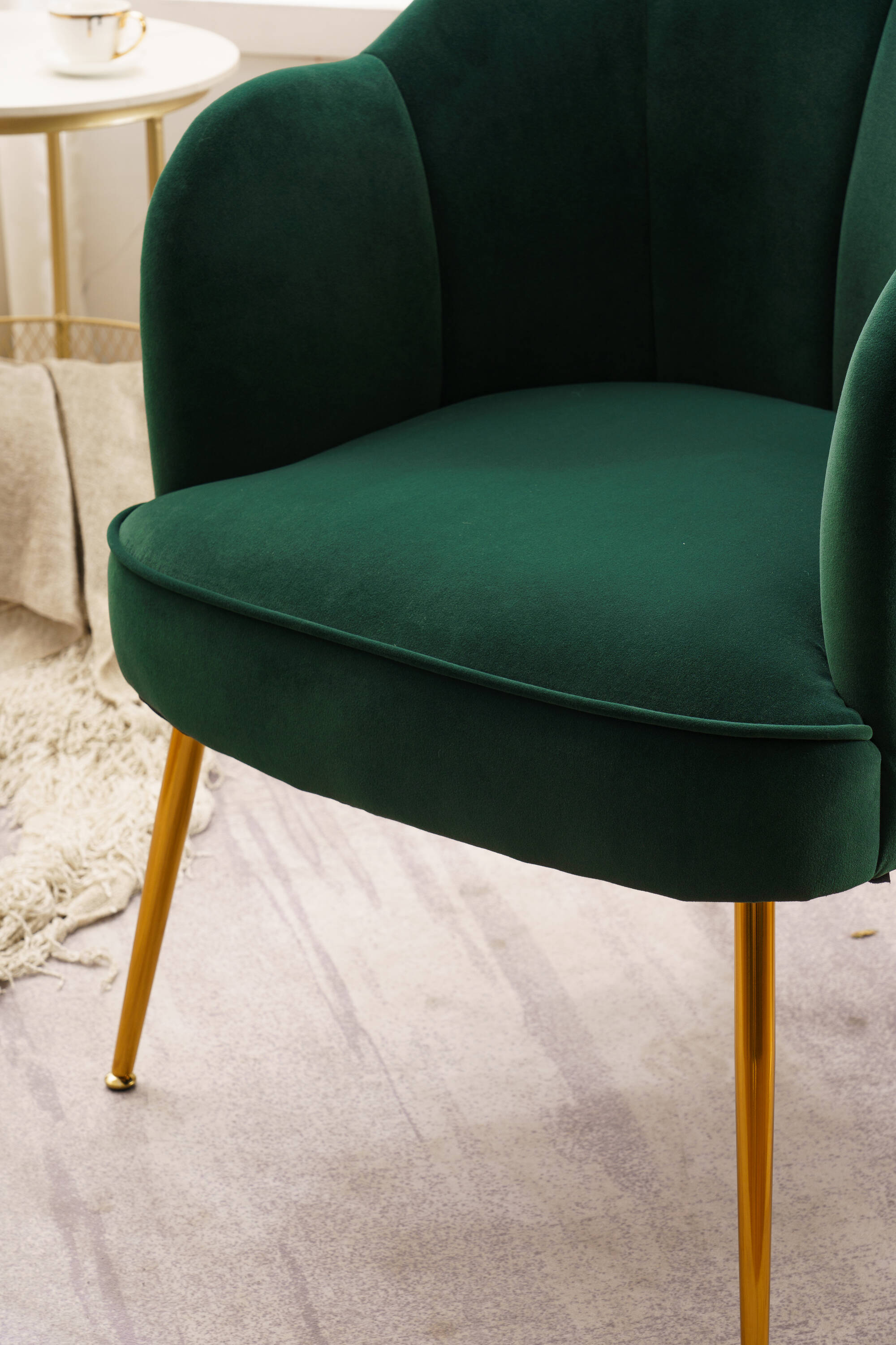 Constance Office Chair, Green Velvet & Chrome