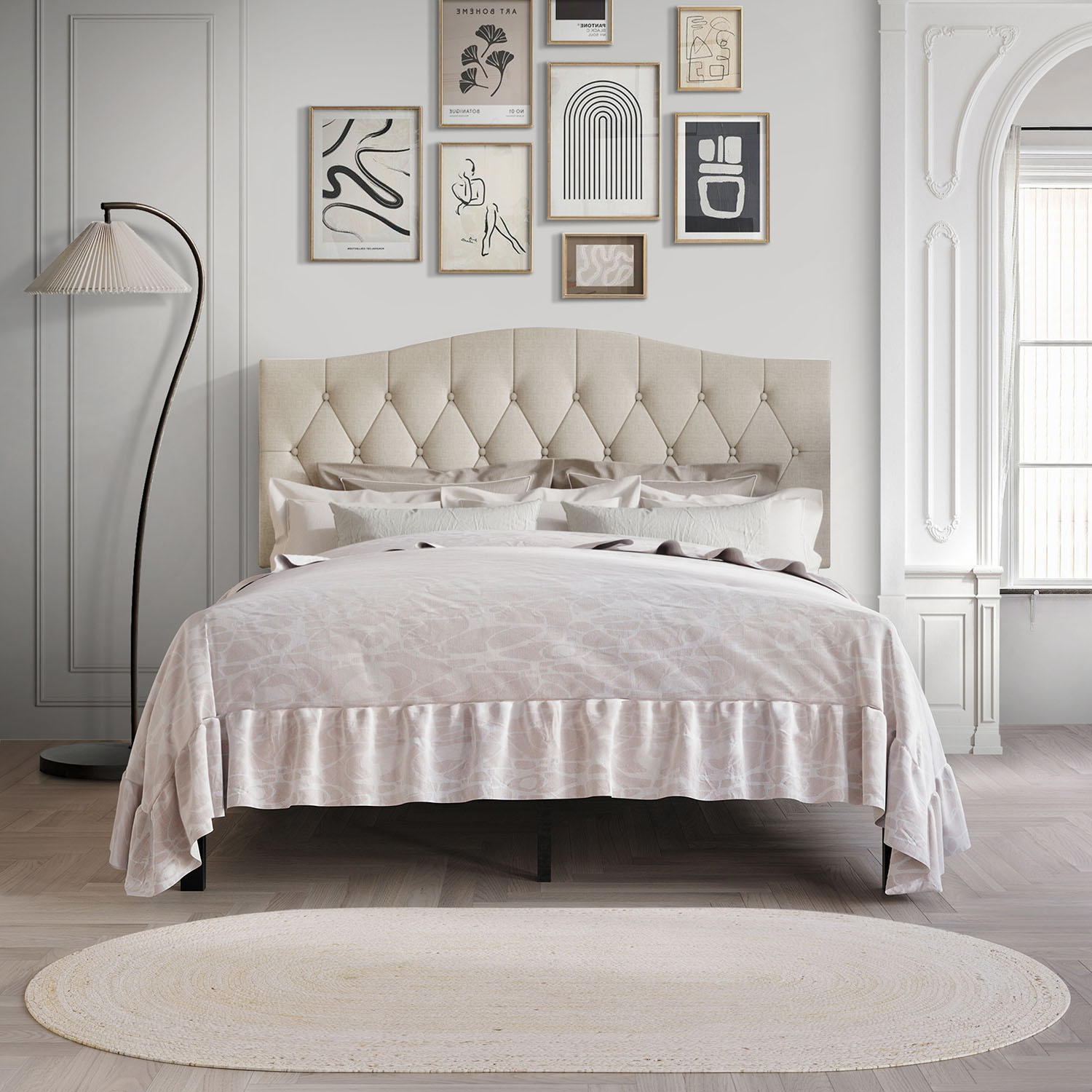 CasePiece C8389FPL-WGY-LN Warm Grey Full Wood Platform Bed