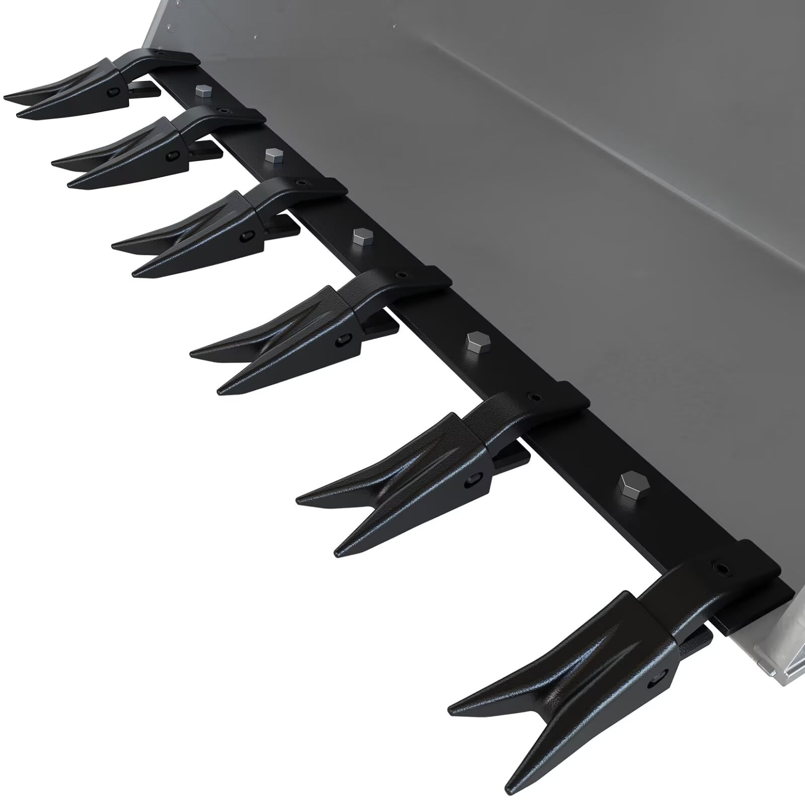 Qeetex JXNAG-PHO-15LDNW8W Heavy Duty 49-Inch Bucket Tooth Bar for Sub-Compact Tractors Bucket Teeth Fits 1/2-Inch Bucket Cutting Edges or Less No Drilling Required-Black