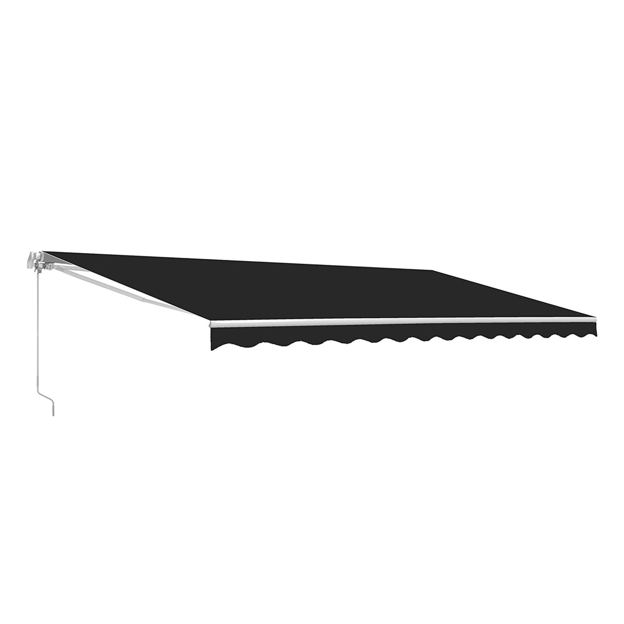 ALEKO AWM20X10BK81-LO 240-Inches Wide x 120-Inches Projection x 10-Inches Height Metal Black Solid Motorized Retractable Patio Awning