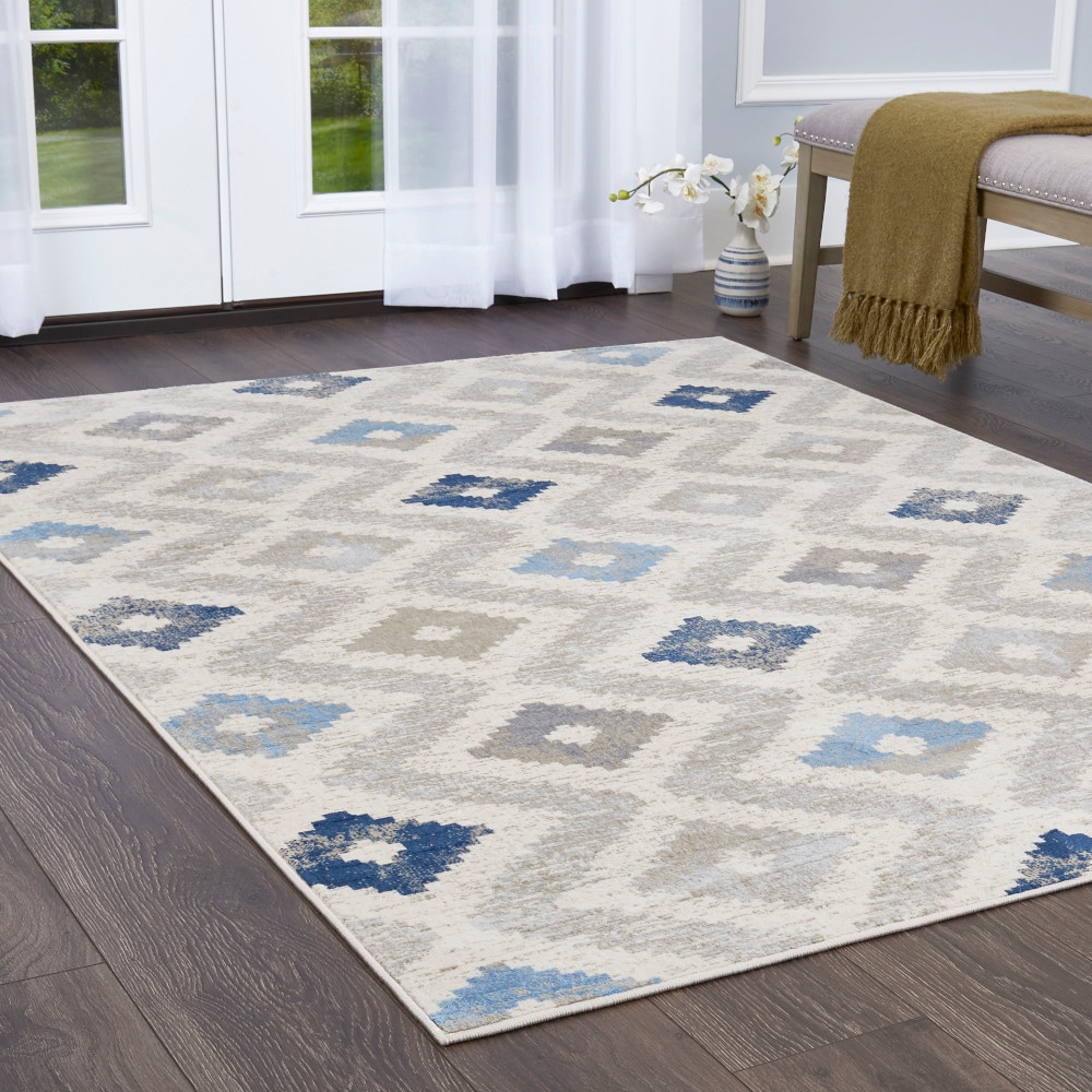 Home Dynamix 3-7066-682 Melrose Maritza 4 x 5 (ft) Loomed Polypropylene Ivory Rectangular Indoor Geometric Bohemian/Eclectic Area rug