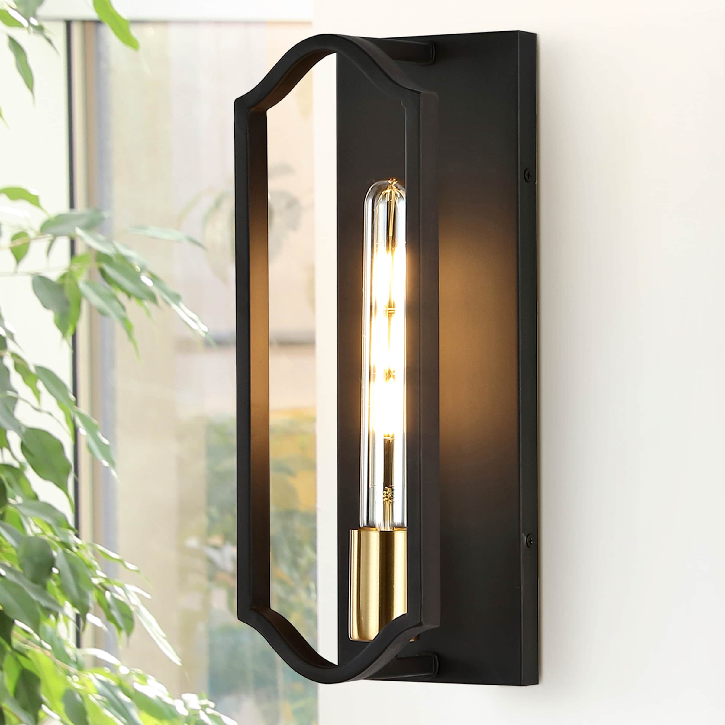 Black and Bronze Iron Dimmable Wall Sconce Light