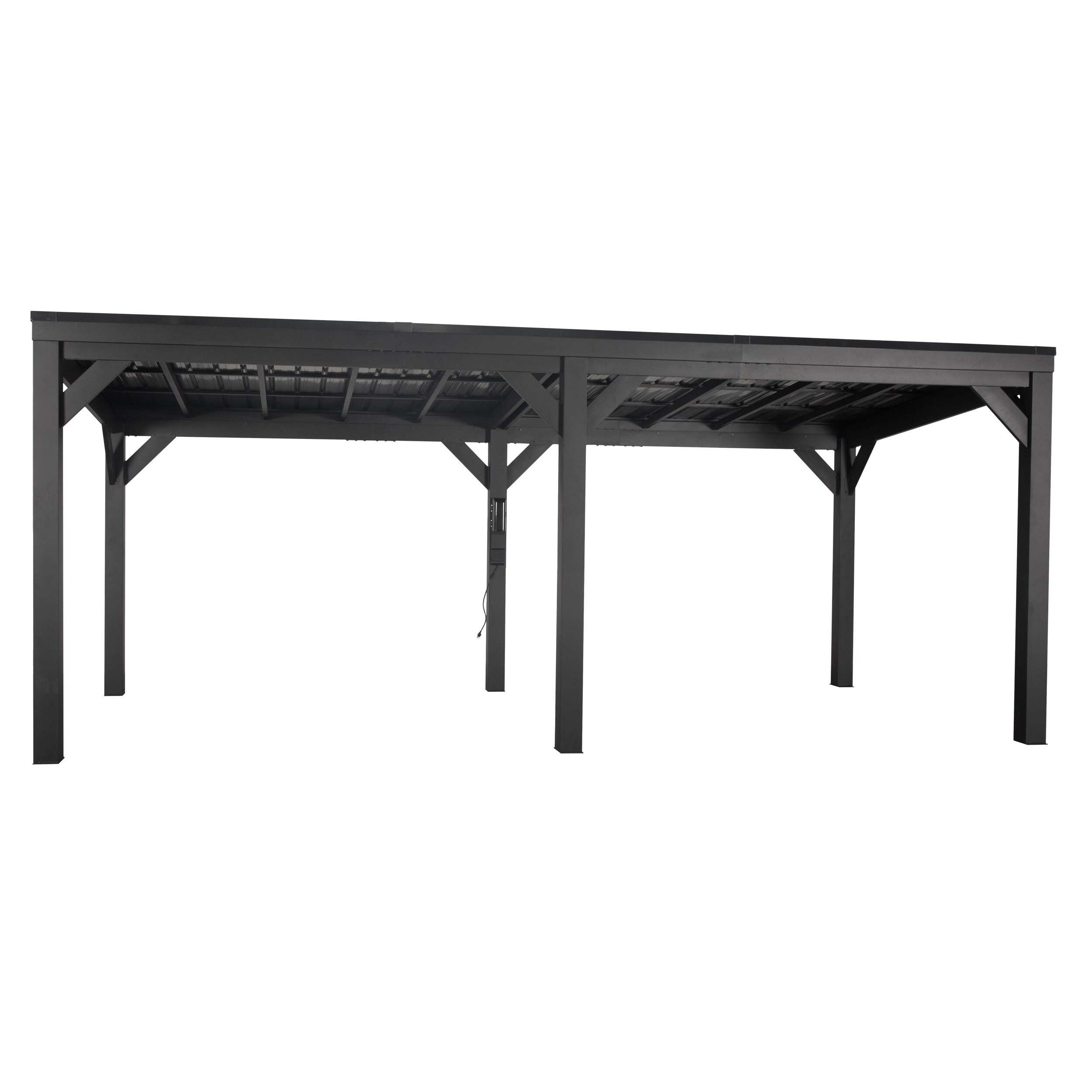 Stonebridge Black Galvanized Steel 20x9.5 Gazebo with Sloped Roof