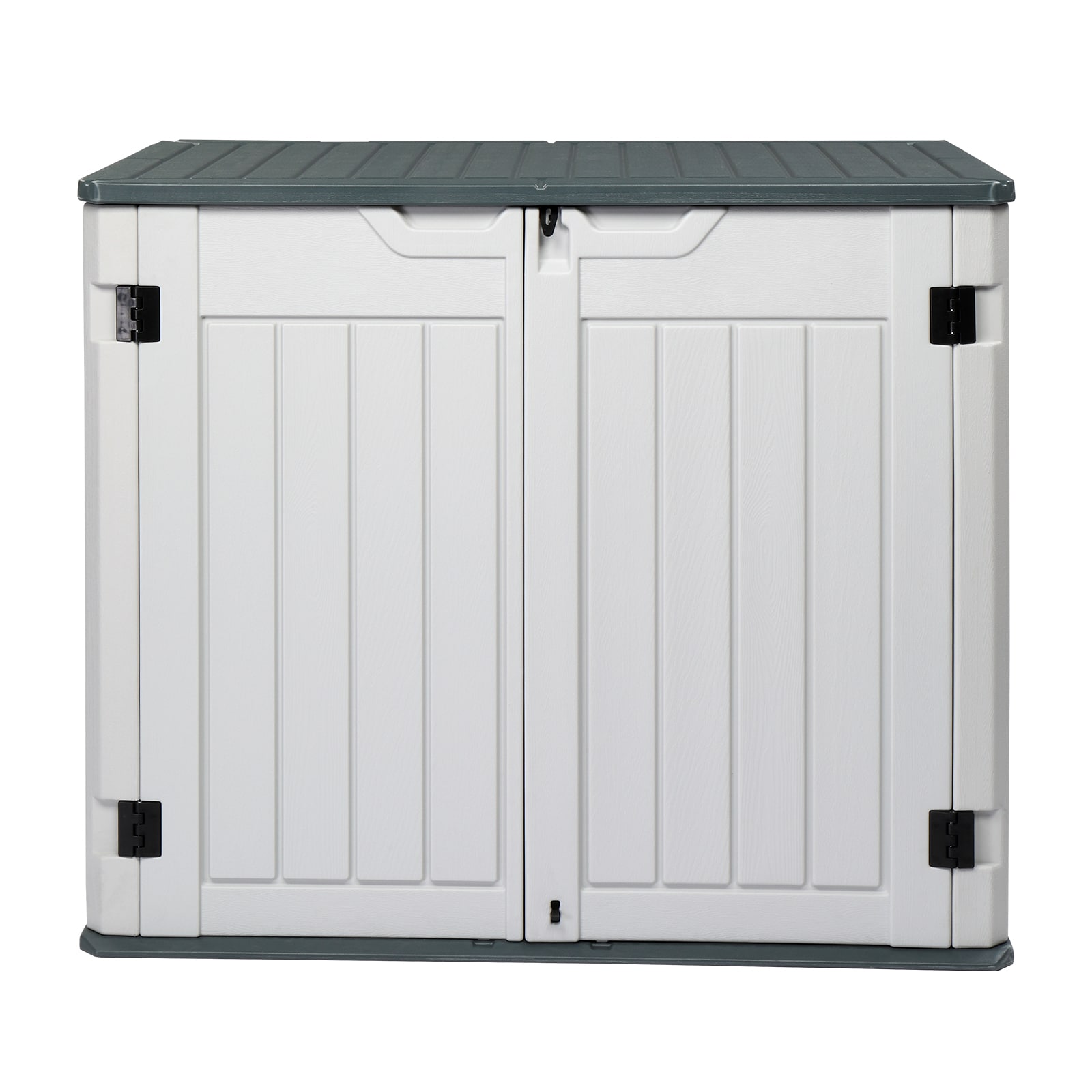 VINGLI - 35 Cu Ft 260 Gallon Resin Storage Cabinet with Lockable Design Weatherproof Tool Shed fo...