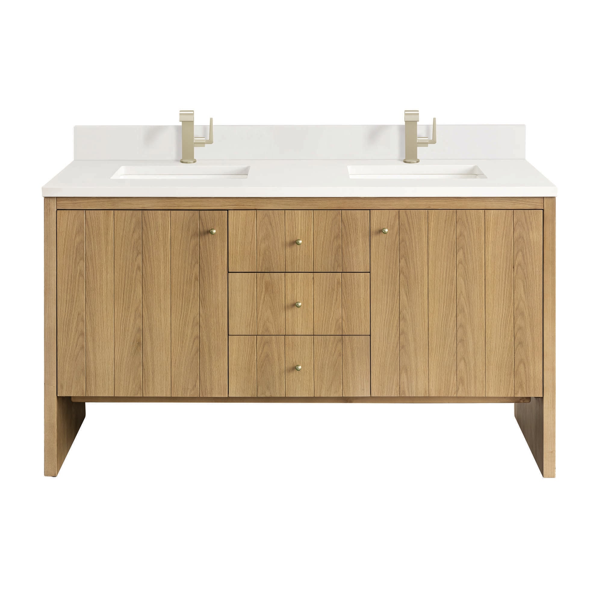James Martin Vanities Hudson 60-in Light Oak Bathroom Vanity with