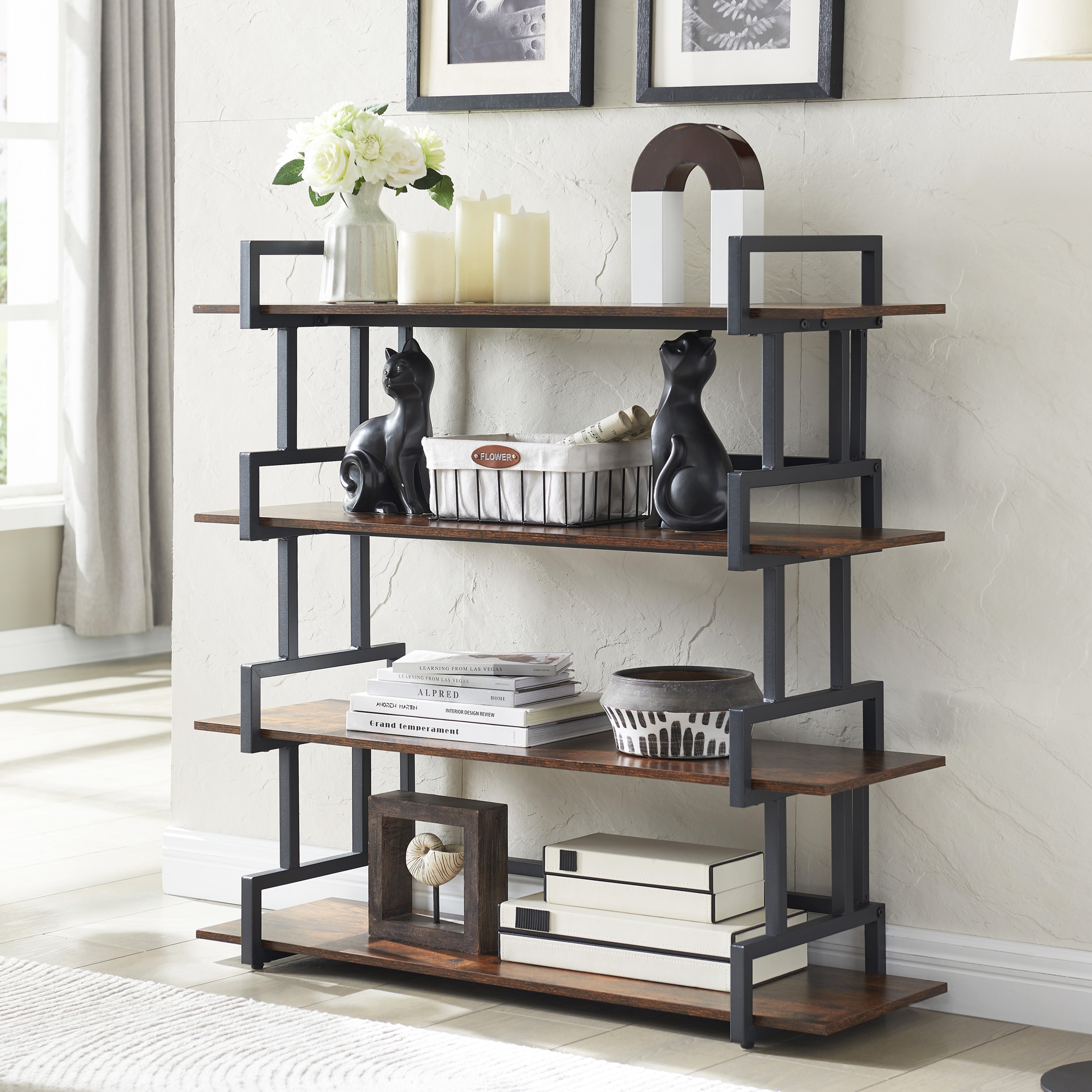 ToolCat NGG30-48-DSG Brown Metal 4 -Shelf Bookcase ( 39.3-Inches W x 39.2-Inches H x 13.3-Inches D ) Finished