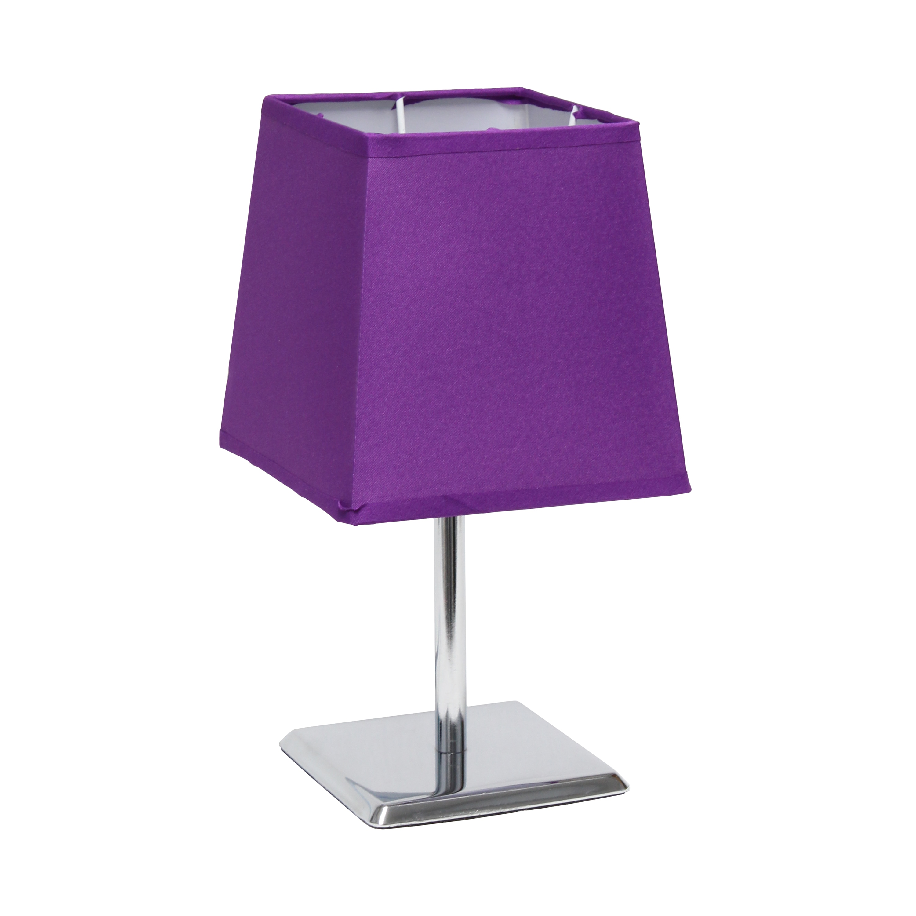 Simple Designs LT2062-PRP 9.65-in Purple Rotary socket Table Lamp with Fabric Shade