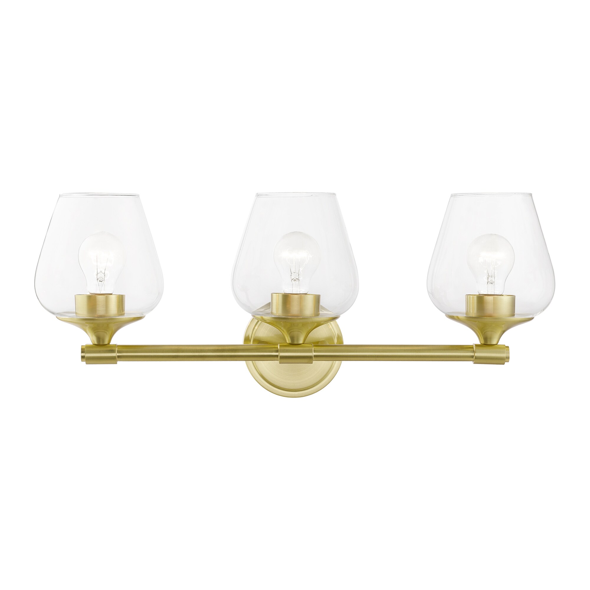 Livex Lighting 17473-12 Willow 23-in 3-Light Satin Brass Transitional Vanity Light