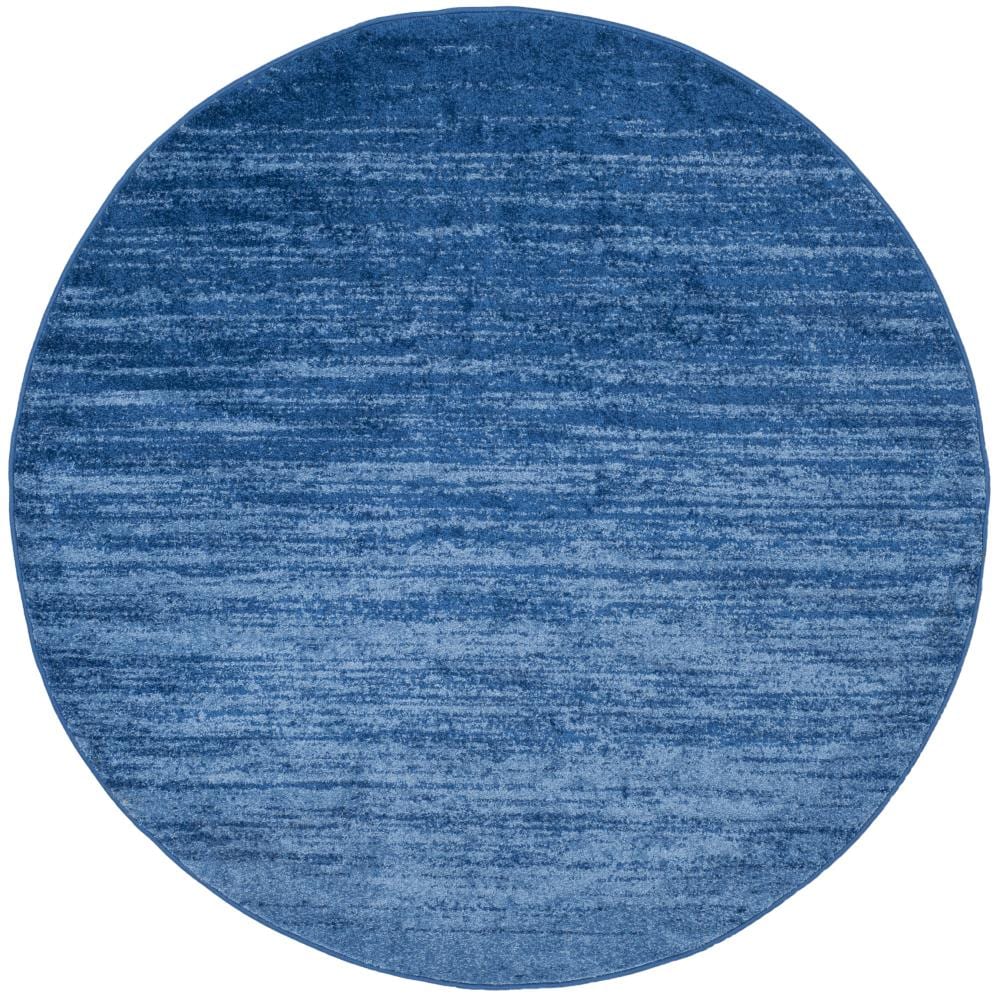 Safavieh Retro Elan 8 X 8 (ft) Light Blue/Blue Round Indoor Ombre Area Rug
