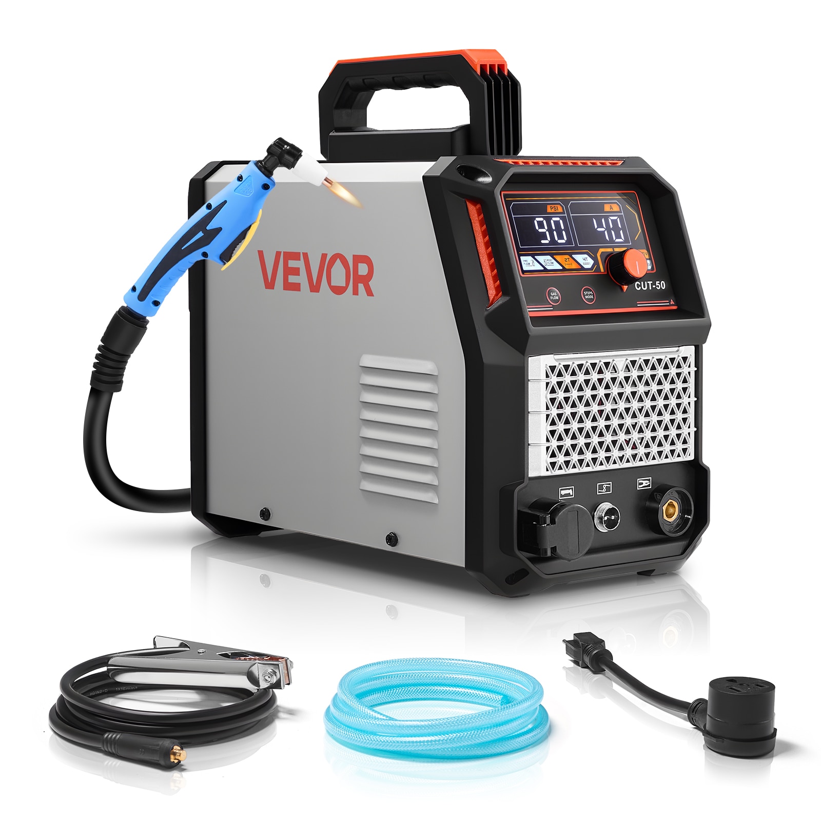 VEVOR - Plasma Cutter 50A Plasma Cutting Machine 110V/220V Dual Voltage Digital Display IGBT Inv...