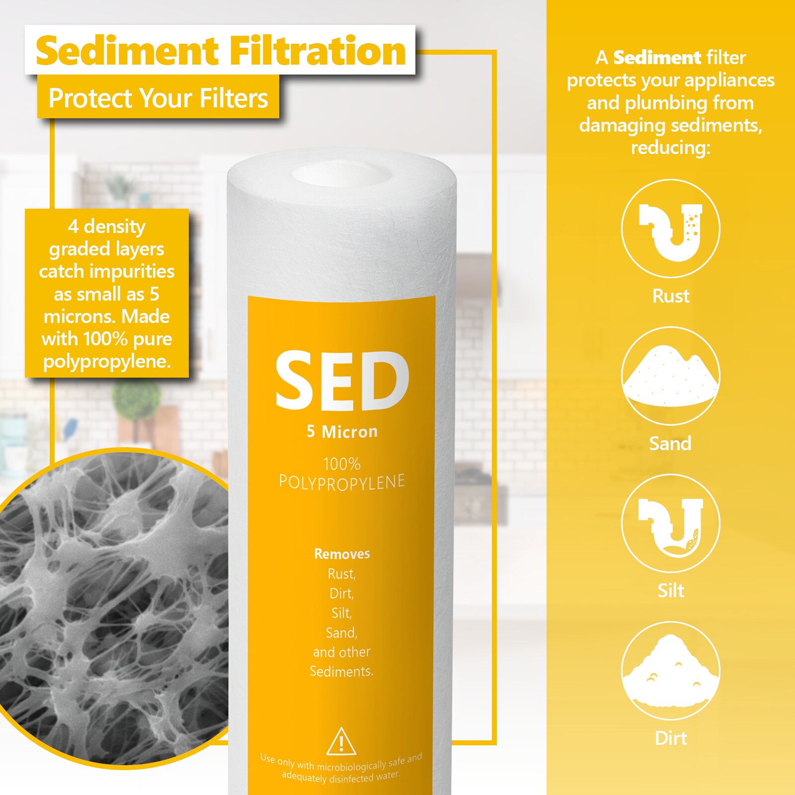 21-Pack Under Sink Carbon Block Water Filter Set