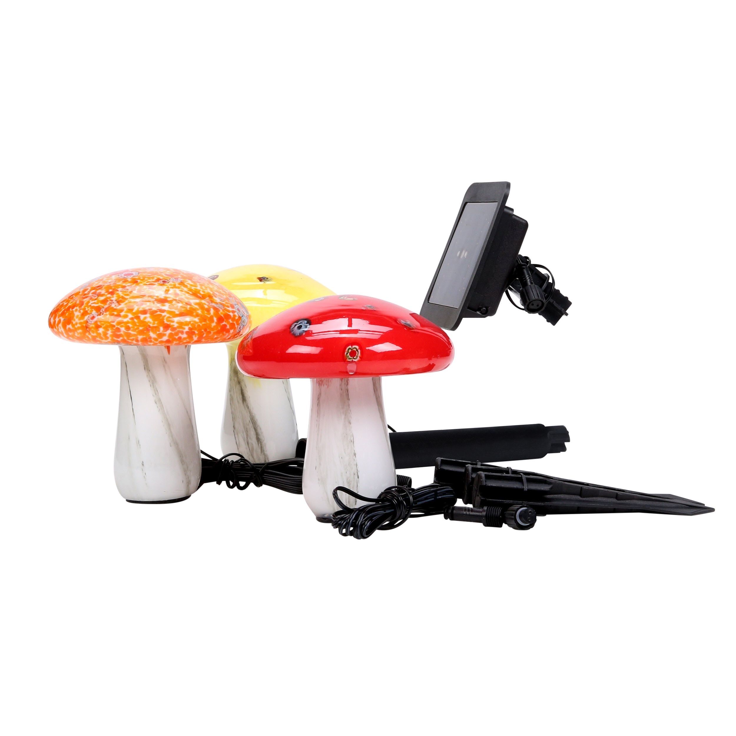 2 Pack Details about   Outdoor Solar Integrated LED Mushroom Landscape Lighting 