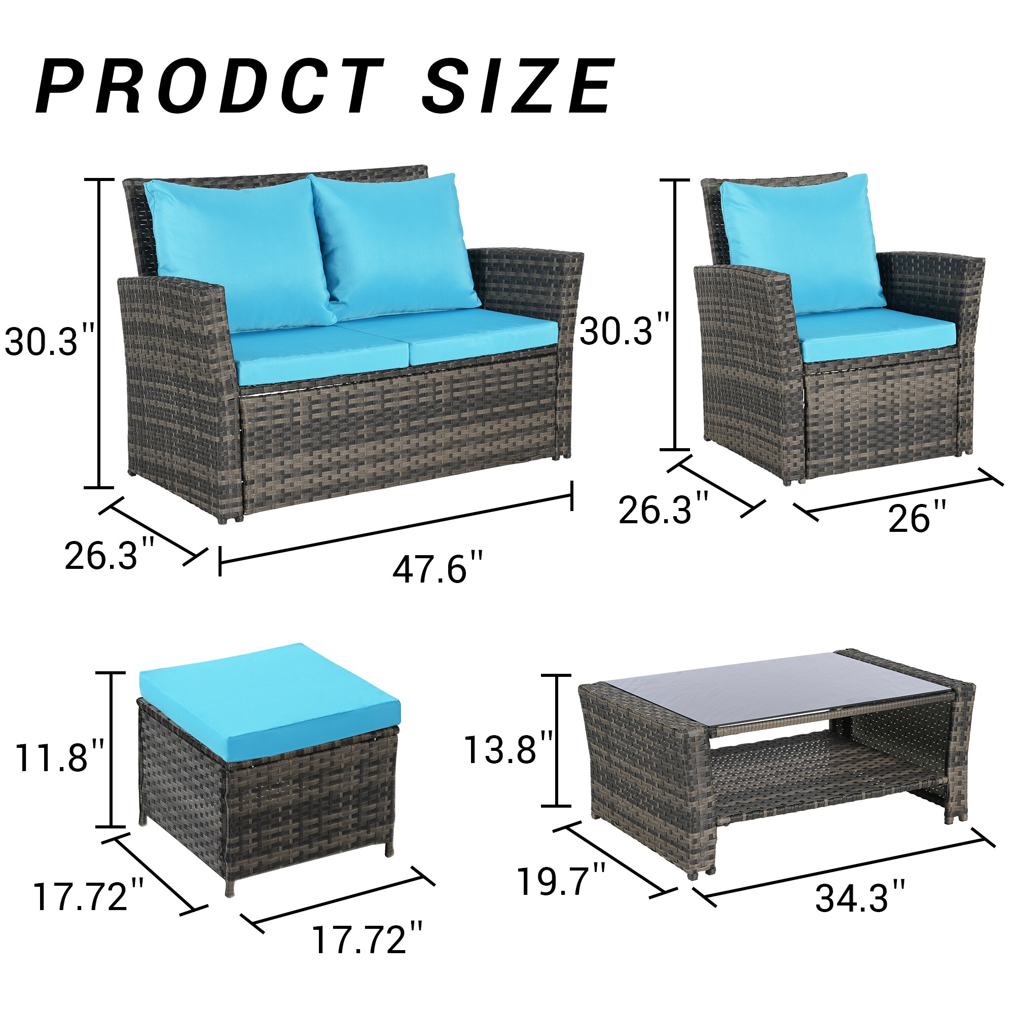 SINOFURN SYB670038BL Patio-Conversation-Sets - View #6
