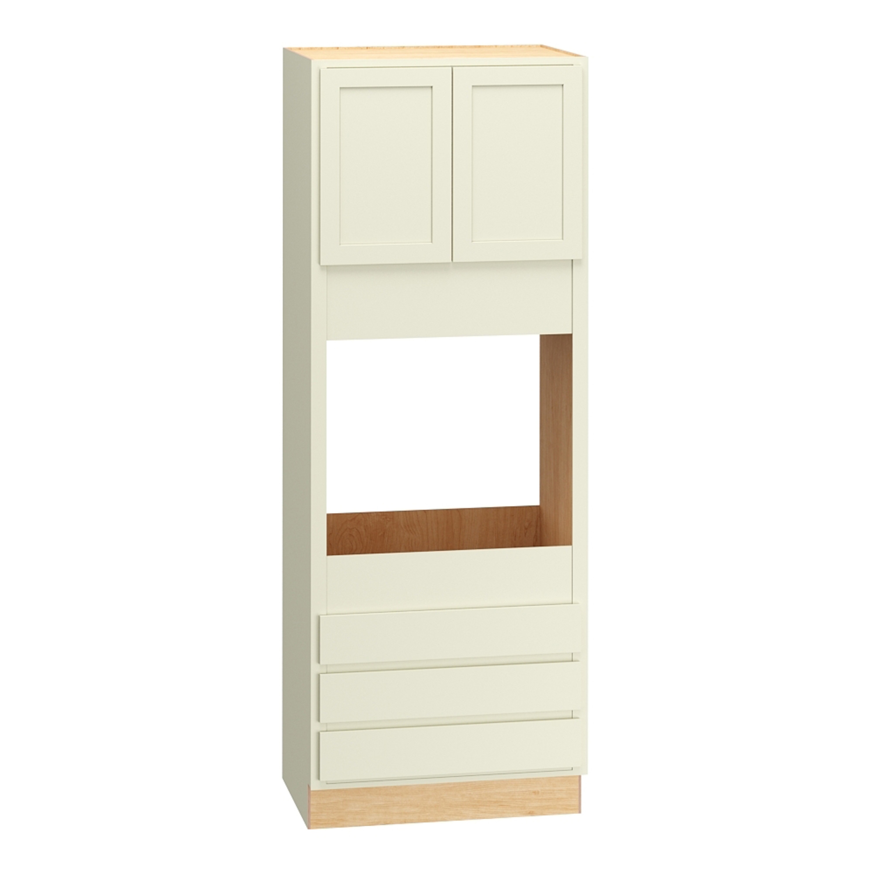 Diamond Express Jamestown 33-in W x 90-in H x 24-in D Steam Painted 3 -Drawers Single or Double Oven Base Fully Assembled Plywood Cabinet Recessed Panel Shaker