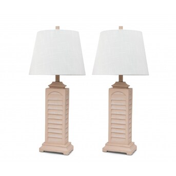Svig manipulere Wade HomeRoots Set of 2 Cream Beige Coastal Shutter Styled Table Lamps in the  Table Lamps department at Lowes.com